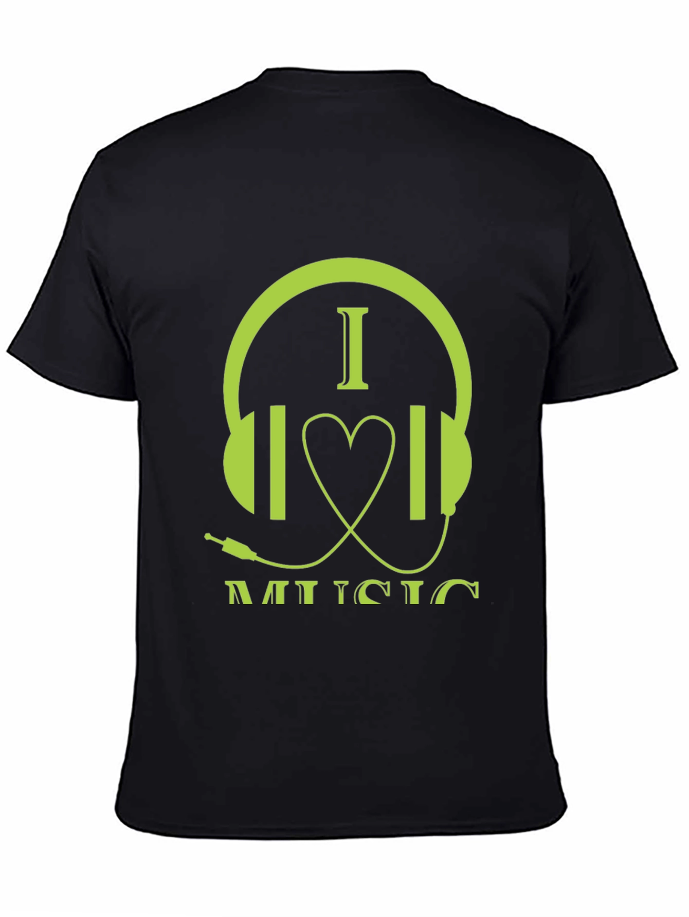 I Love Music Graphic Tee - Stylish Headphone Design