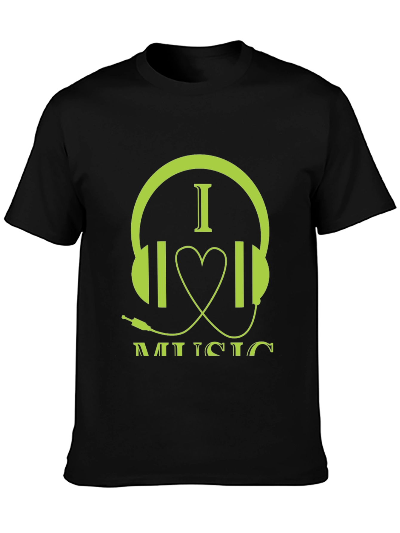 I Love Music Graphic Tee - Stylish Headphone Design