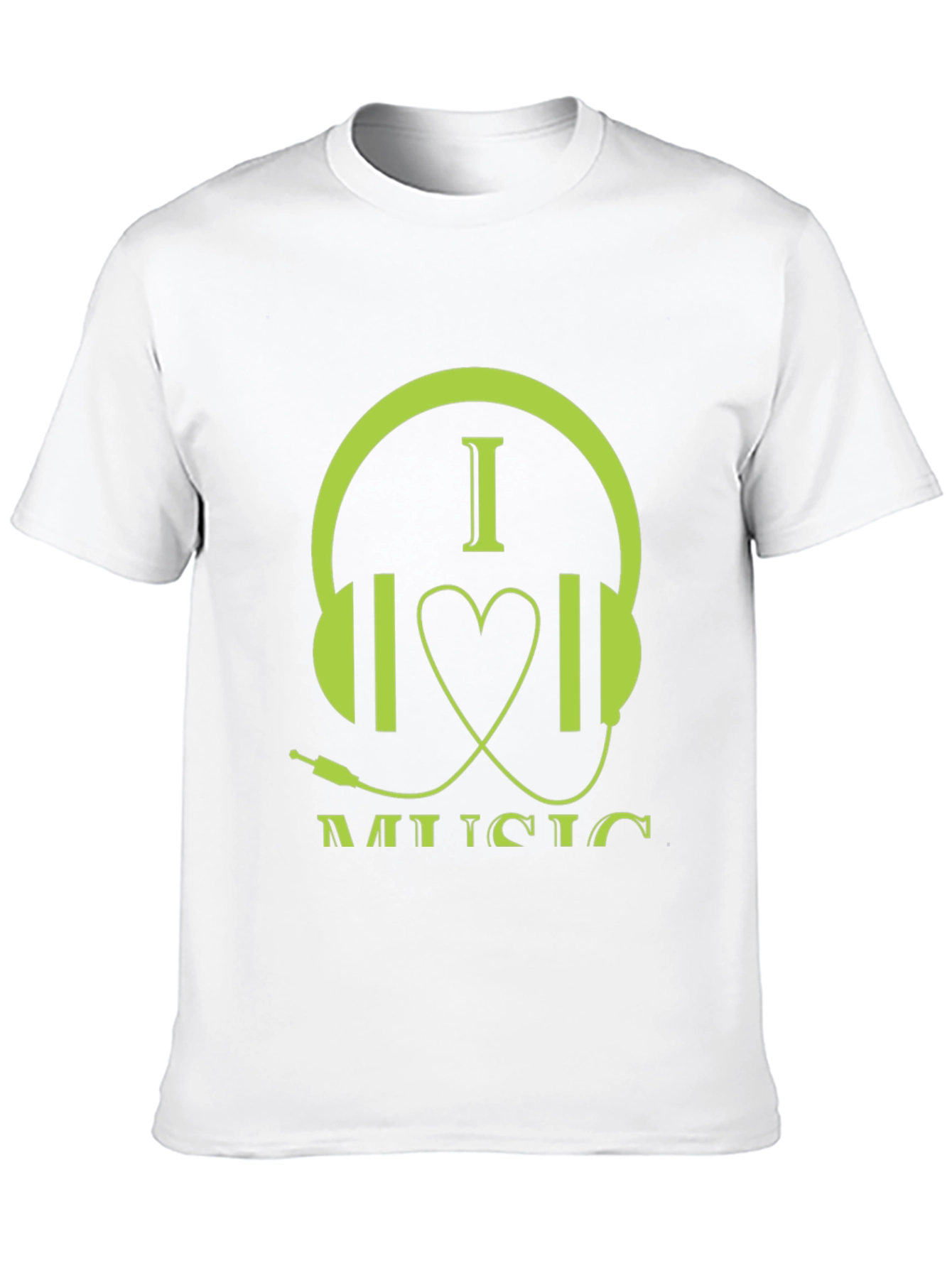 I Love Music Graphic Tee - Stylish Headphone Design