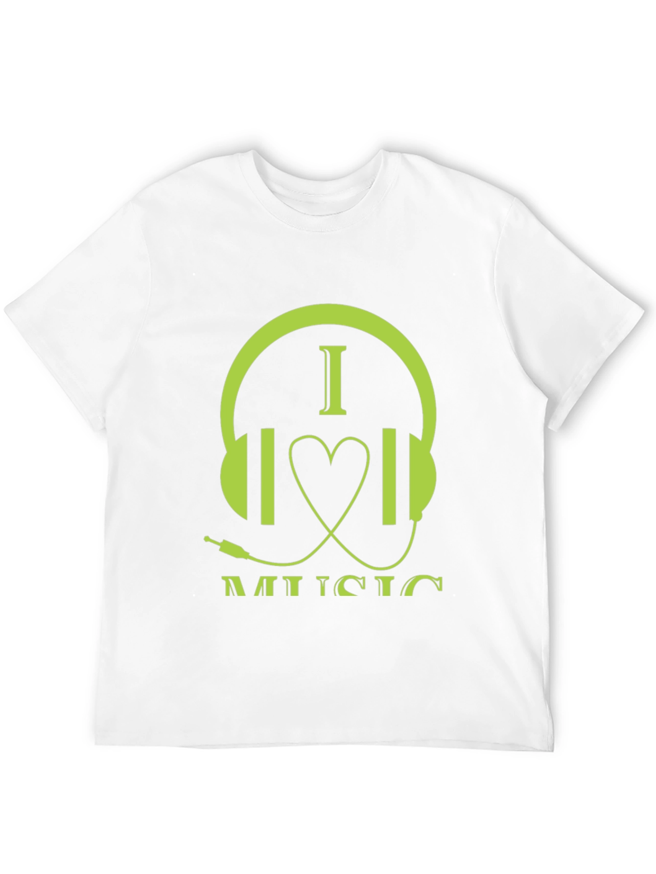 I Love Music Graphic Tee - Stylish Headphone Design