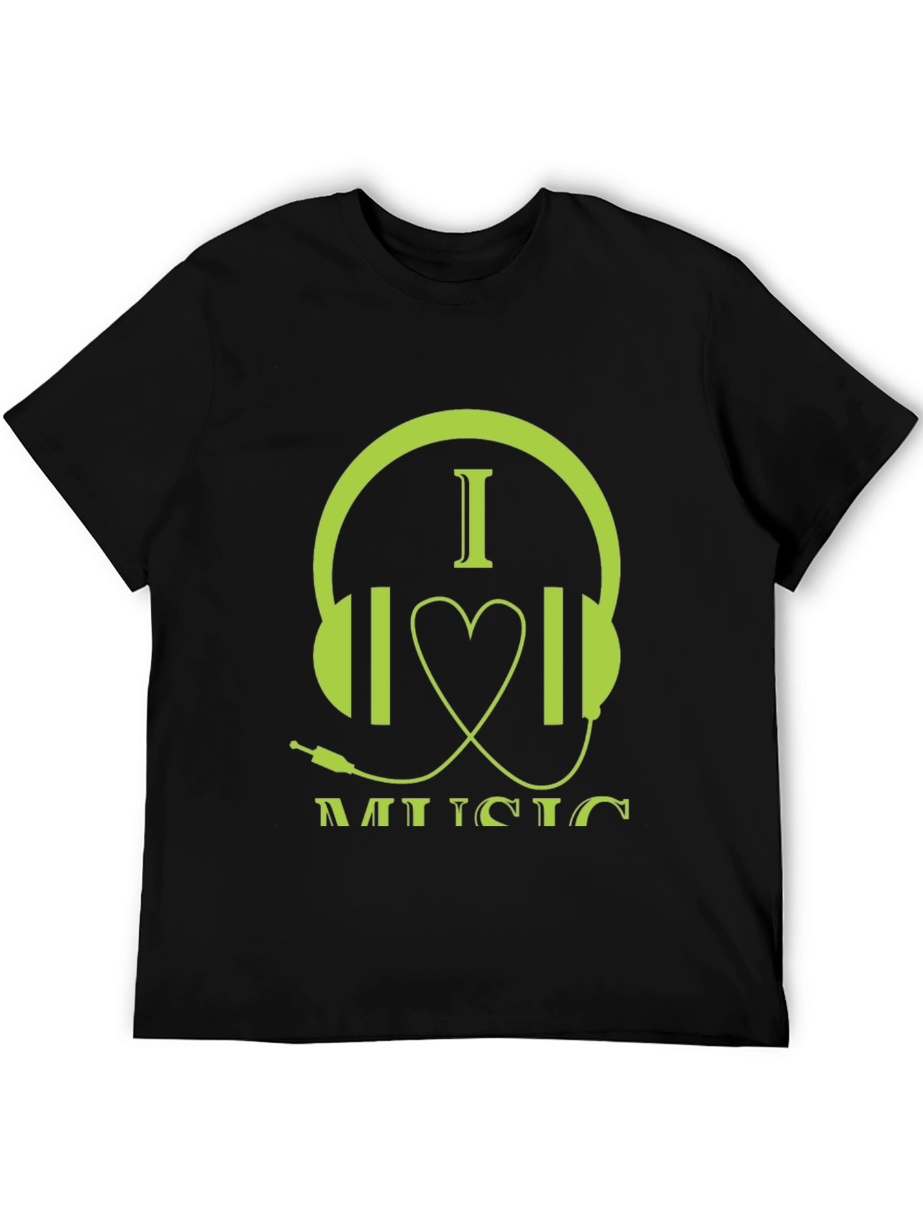 I Love Music Graphic Tee - Stylish Headphone Design