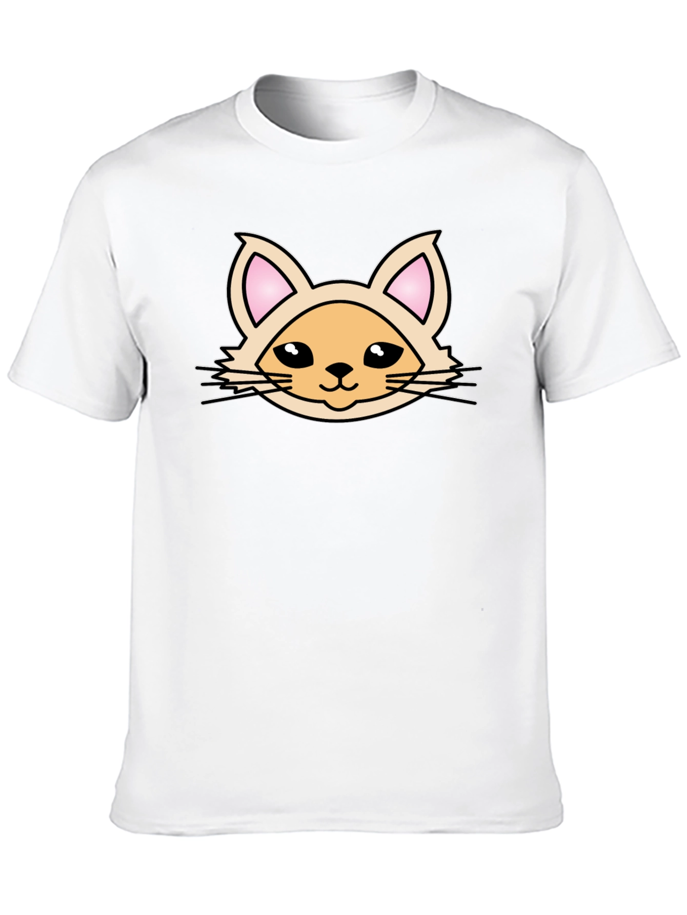 Cute Cartoon Cat Graphic T-Shirt - Black