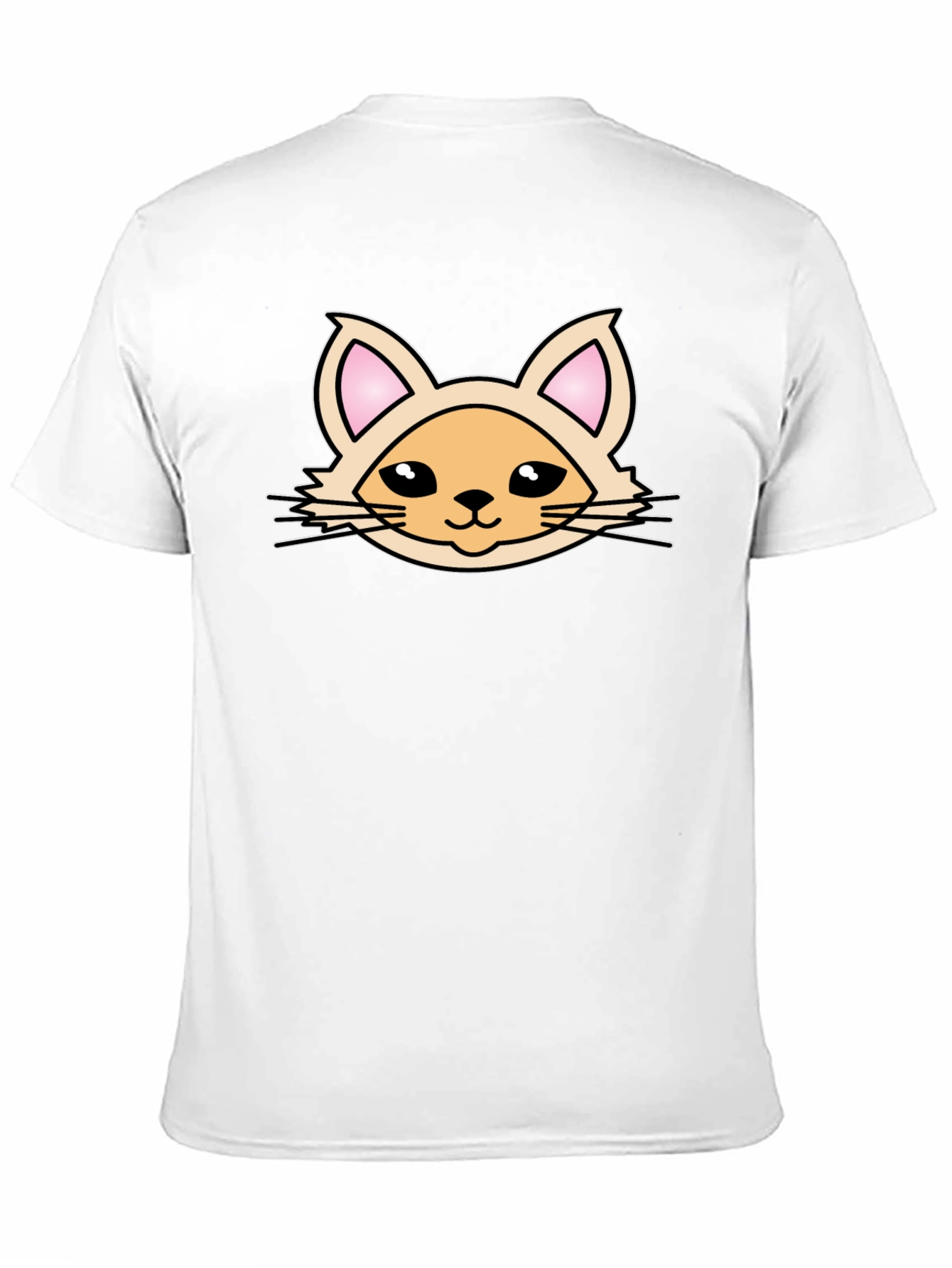 Cute Cartoon Cat Graphic T-Shirt - Black