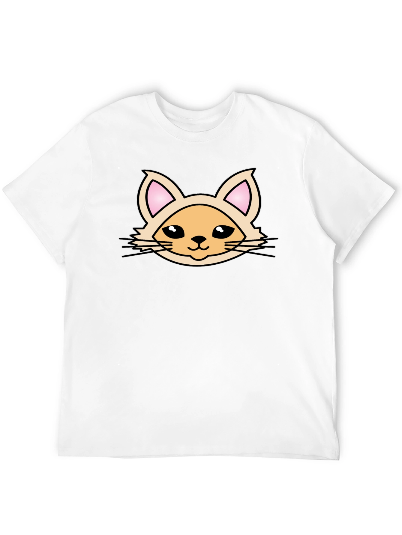 Cute Cartoon Cat Graphic T-Shirt - Black