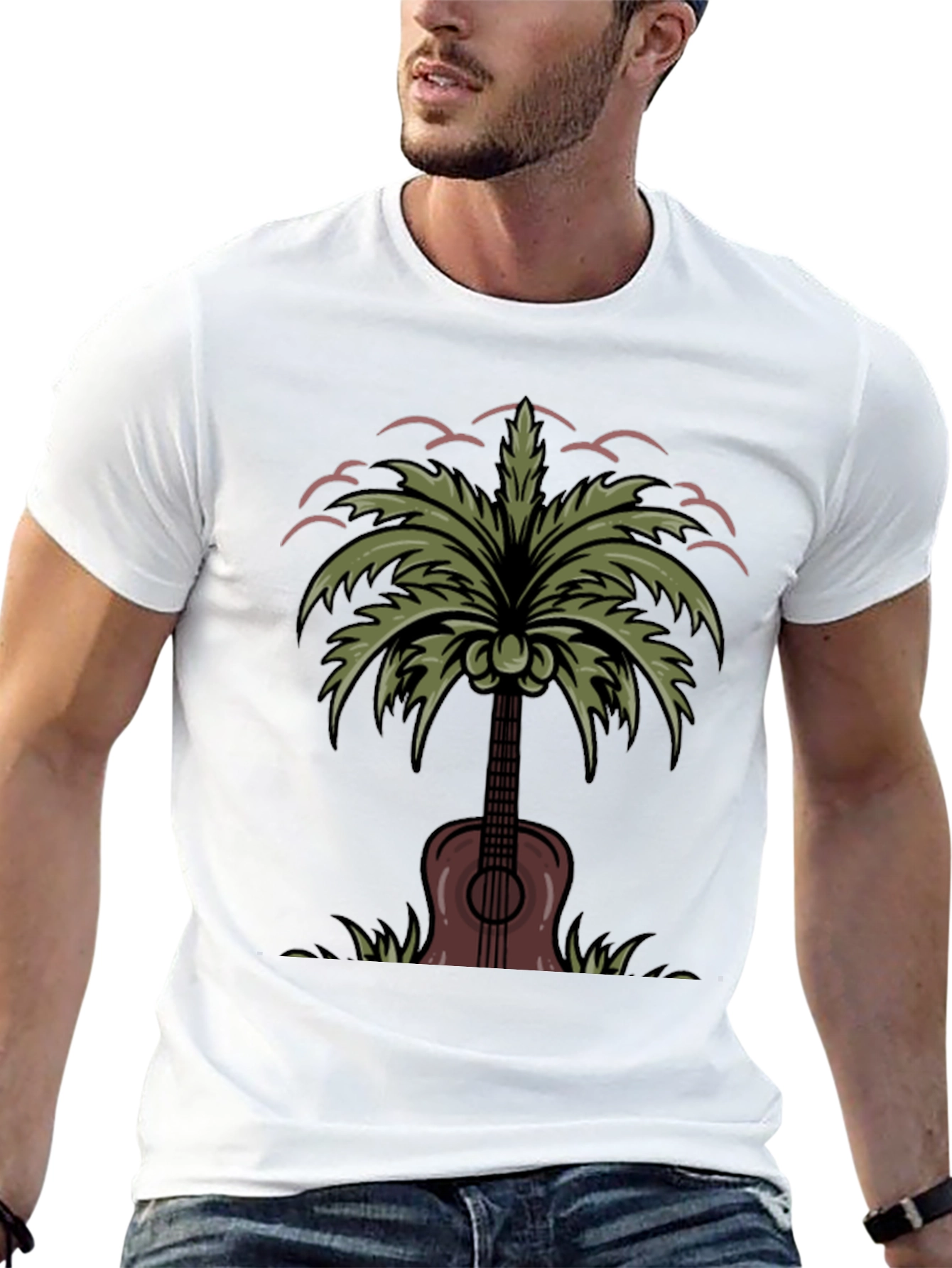 Palm Tree Guitar Graphic Tee