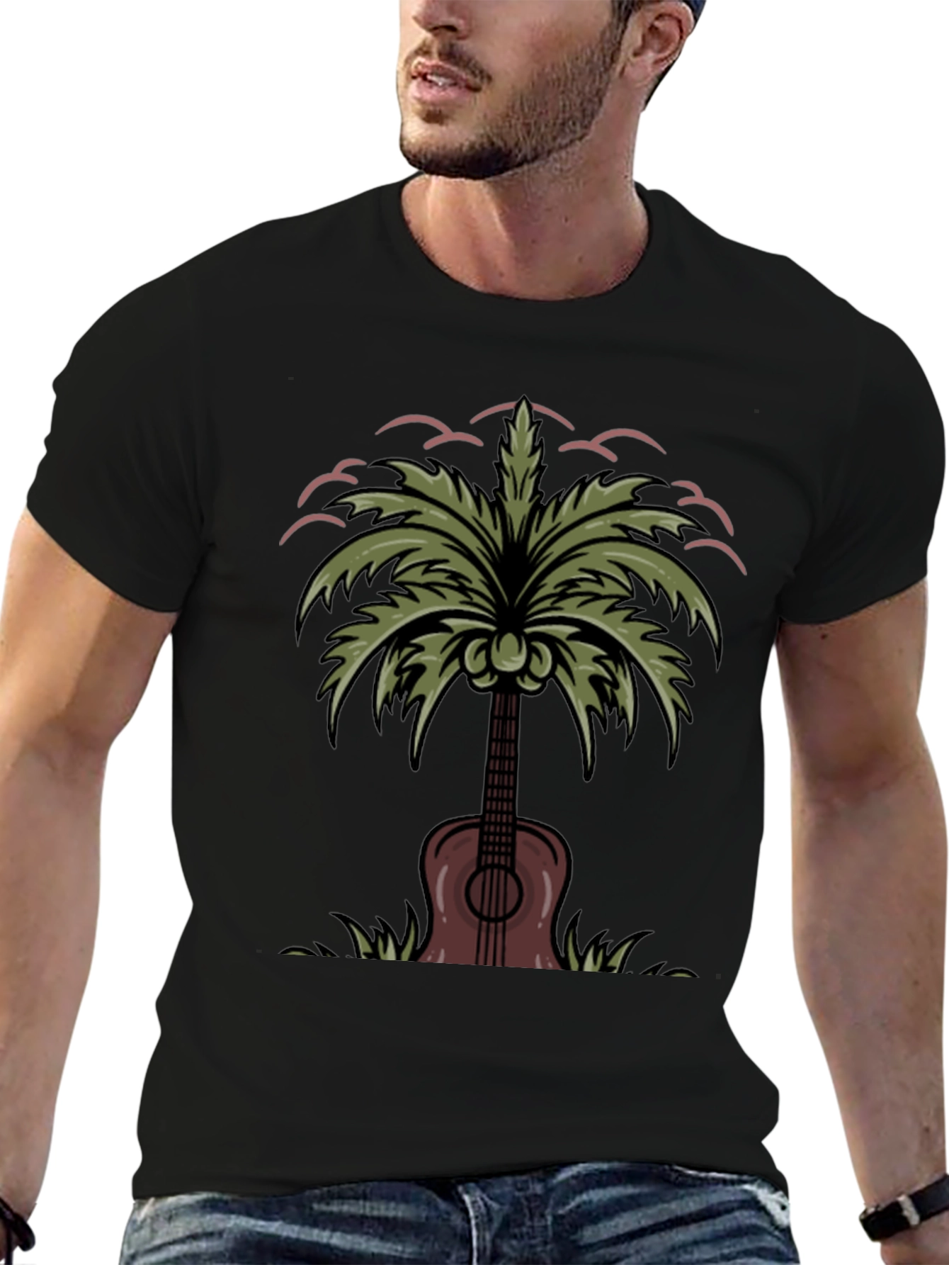 Palm Tree Guitar Graphic Tee