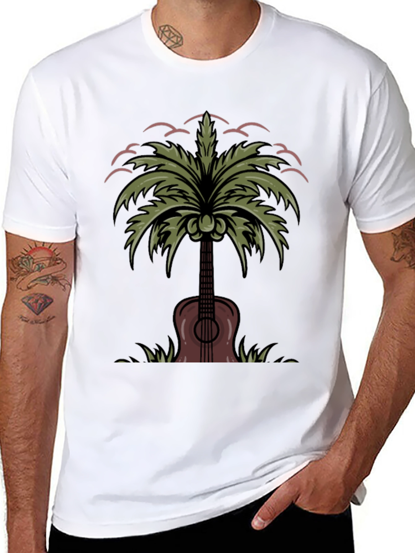 Palm Tree Guitar Graphic Tee