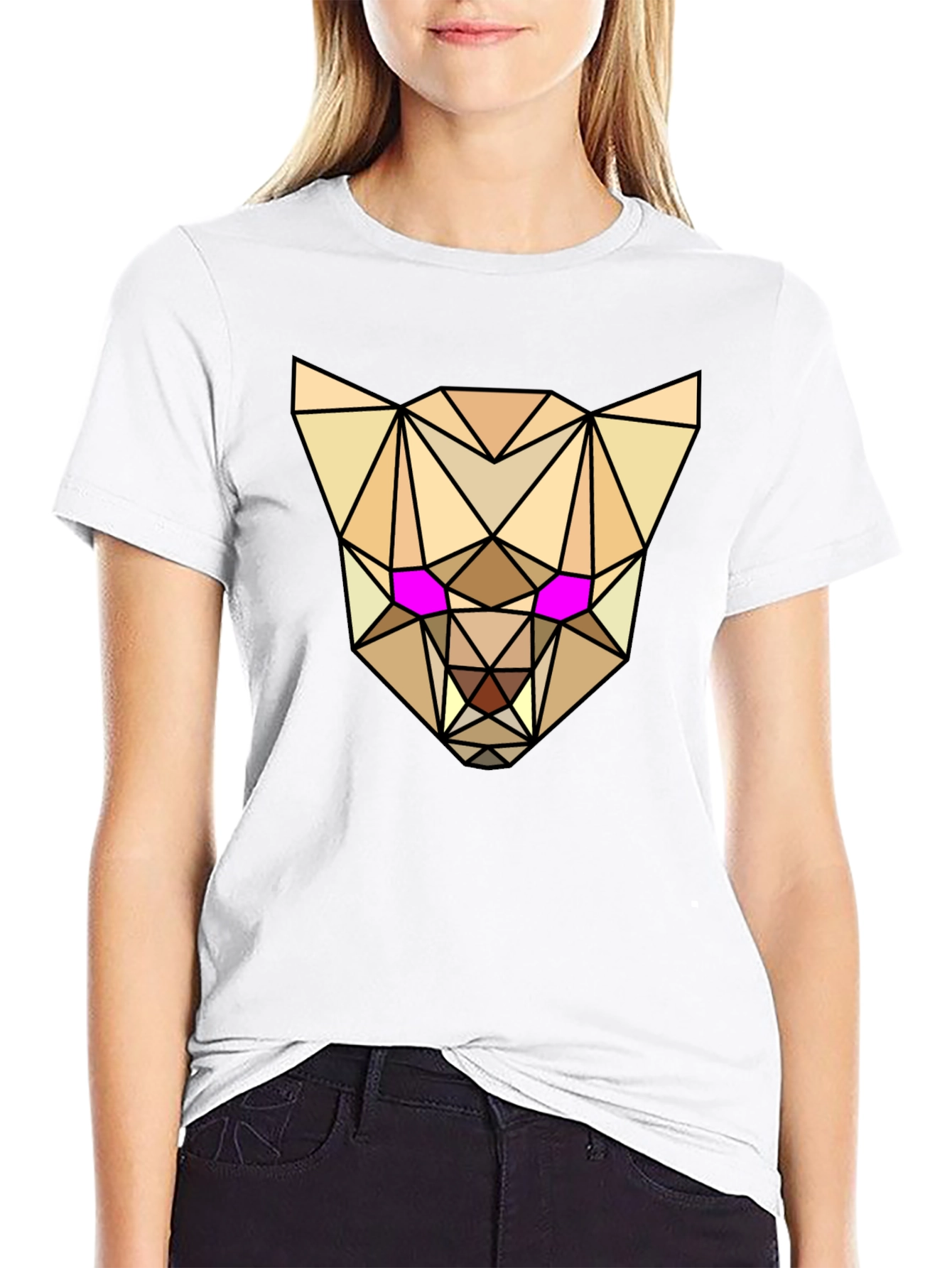 Geometric Animal Tee - Abstract Lynx Graphic T-Shirt
