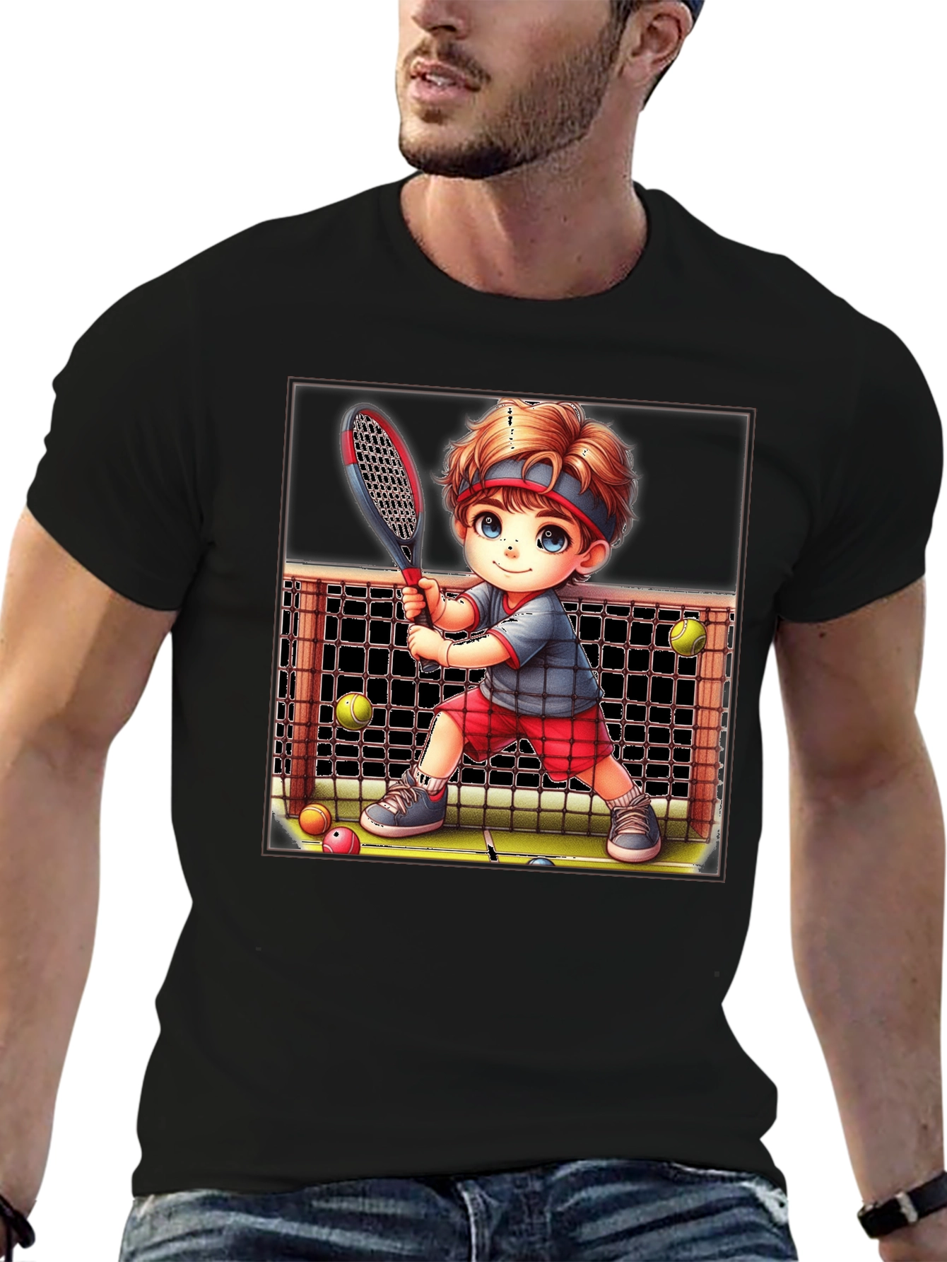 Tennis Kid Graphic Tee - Fun Sports T-Shirt