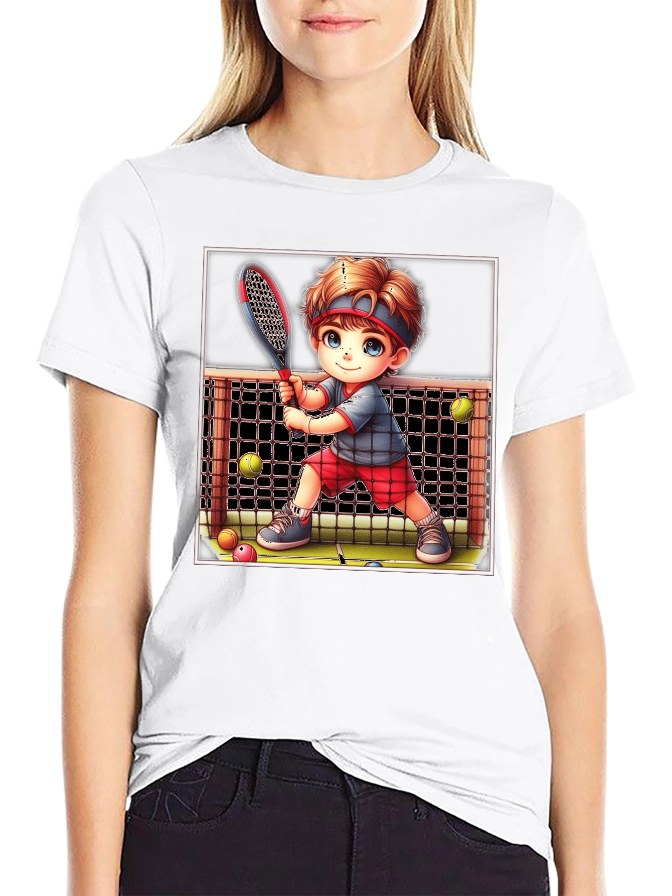 Tennis Kid Graphic Tee - Fun Sports T-Shirt