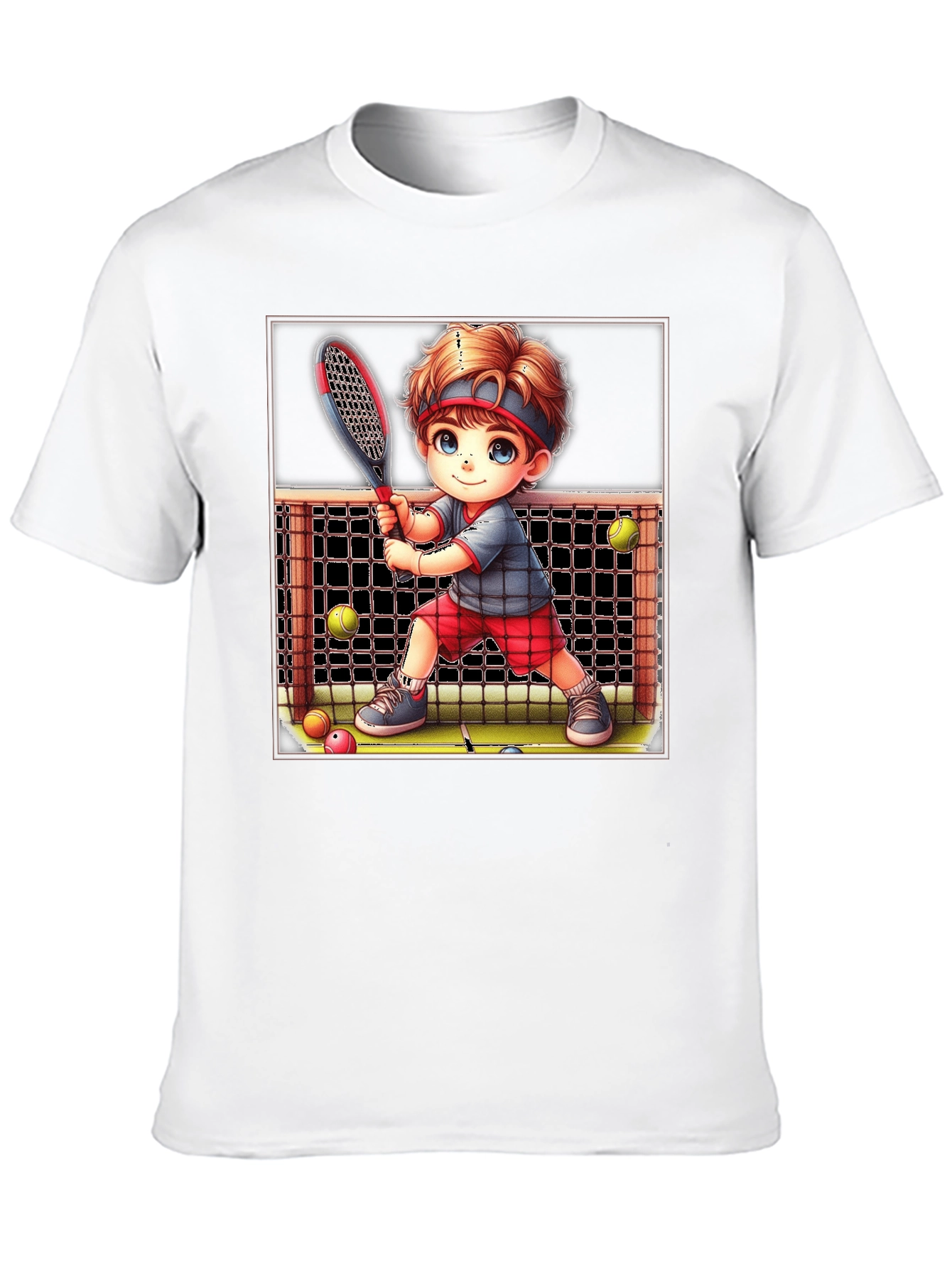 Tennis Kid Graphic Tee - Fun Sports T-Shirt