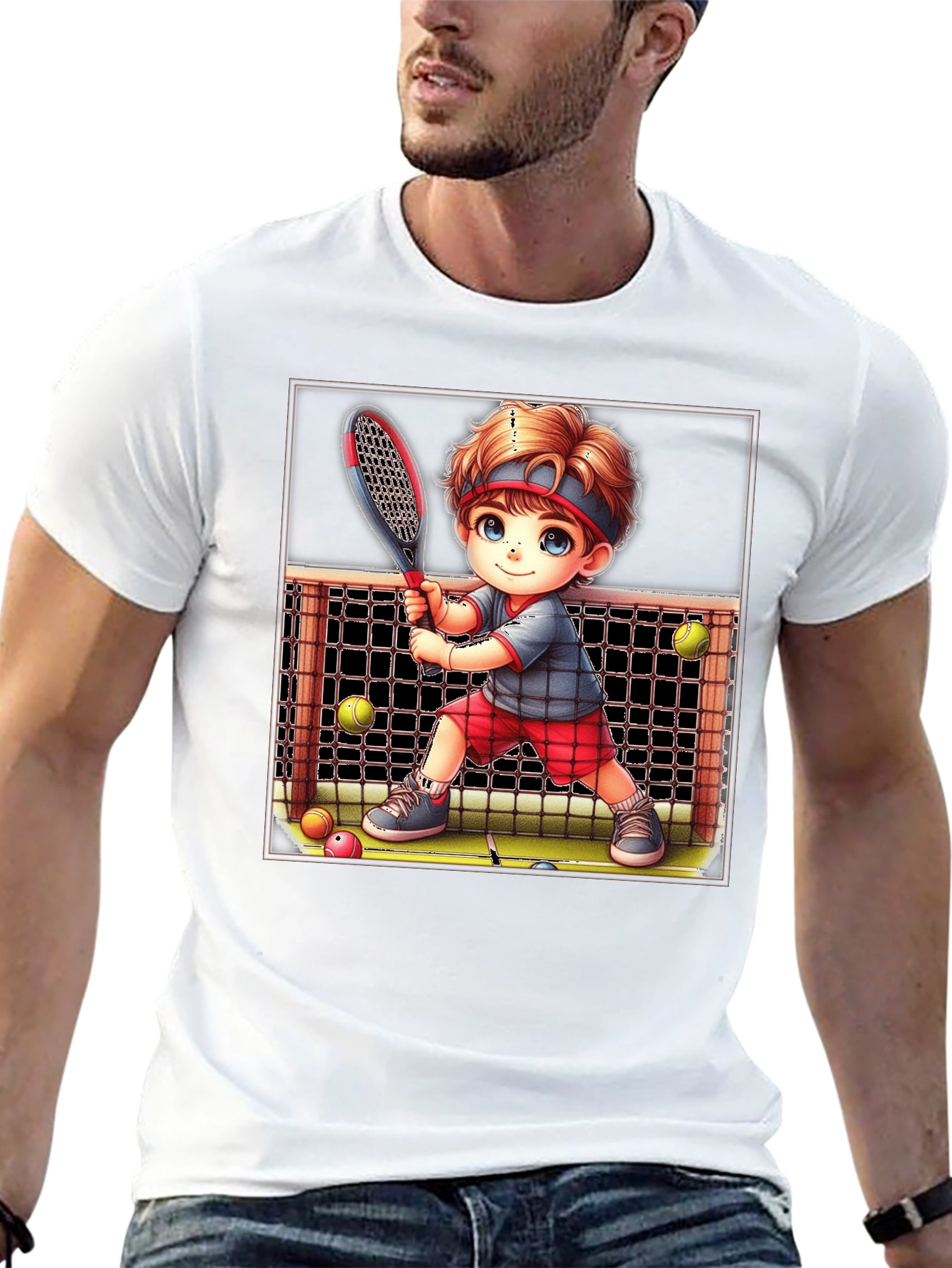Tennis Kid Graphic Tee - Fun Sports T-Shirt