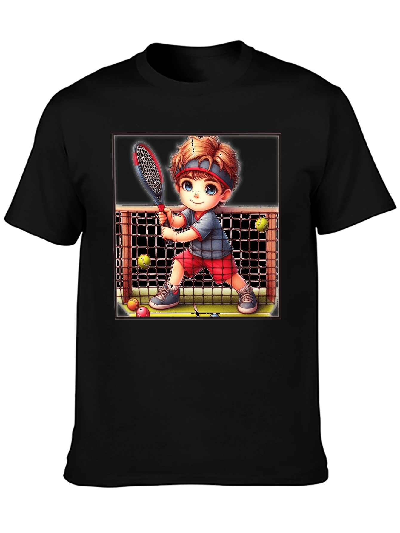 Tennis Kid Graphic Tee - Fun Sports T-Shirt
