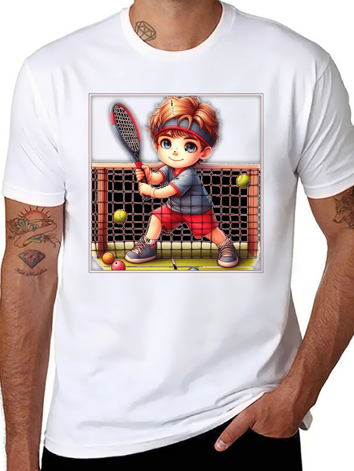 Tennis Kid Graphic Tee - Fun Sports T-Shirt