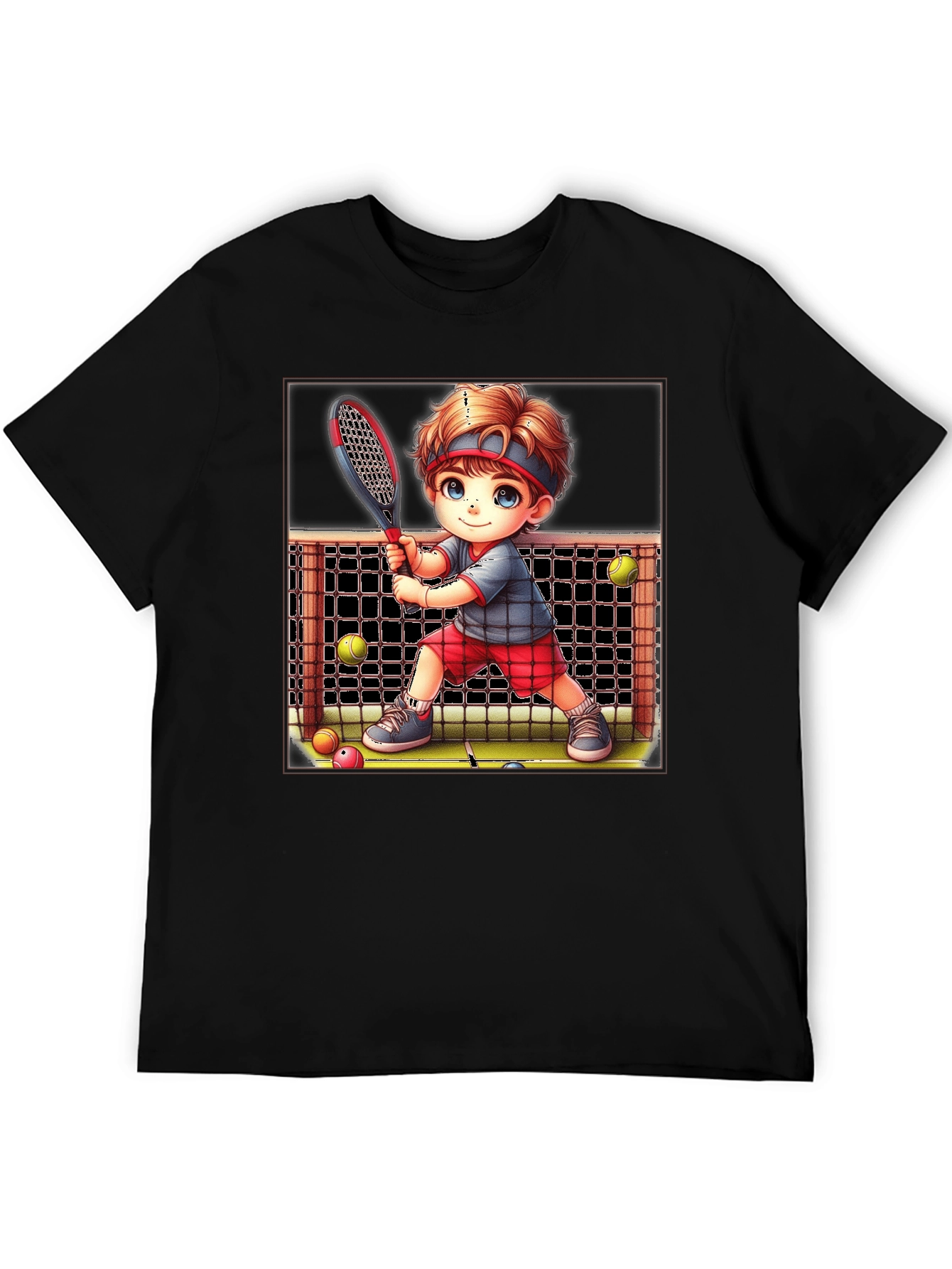 Tennis Kid Graphic Tee - Fun Sports T-Shirt