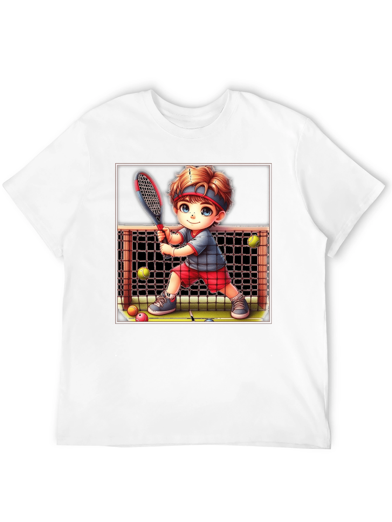 Tennis Kid Graphic Tee - Fun Sports T-Shirt