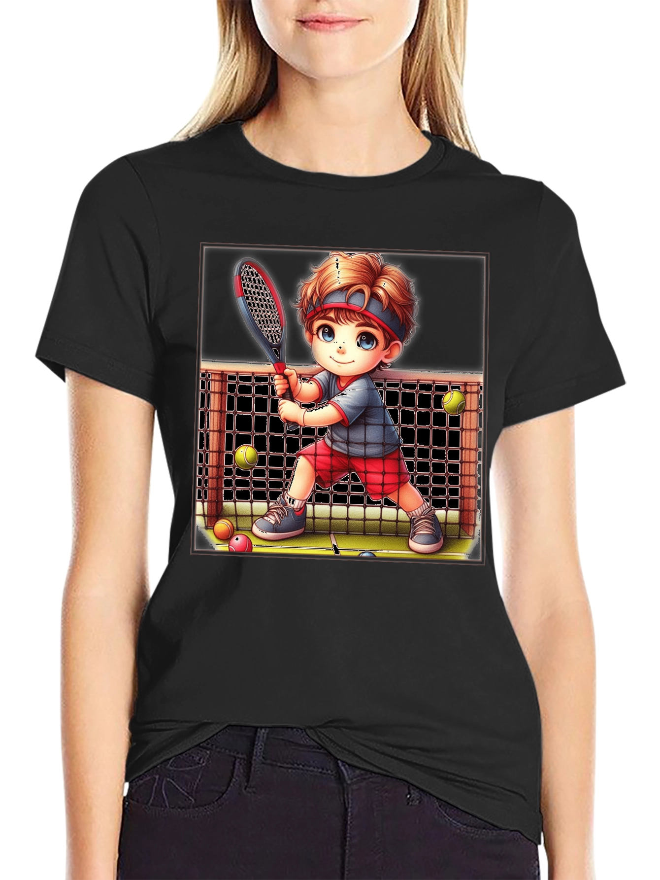 Tennis Kid Graphic Tee - Fun Sports T-Shirt