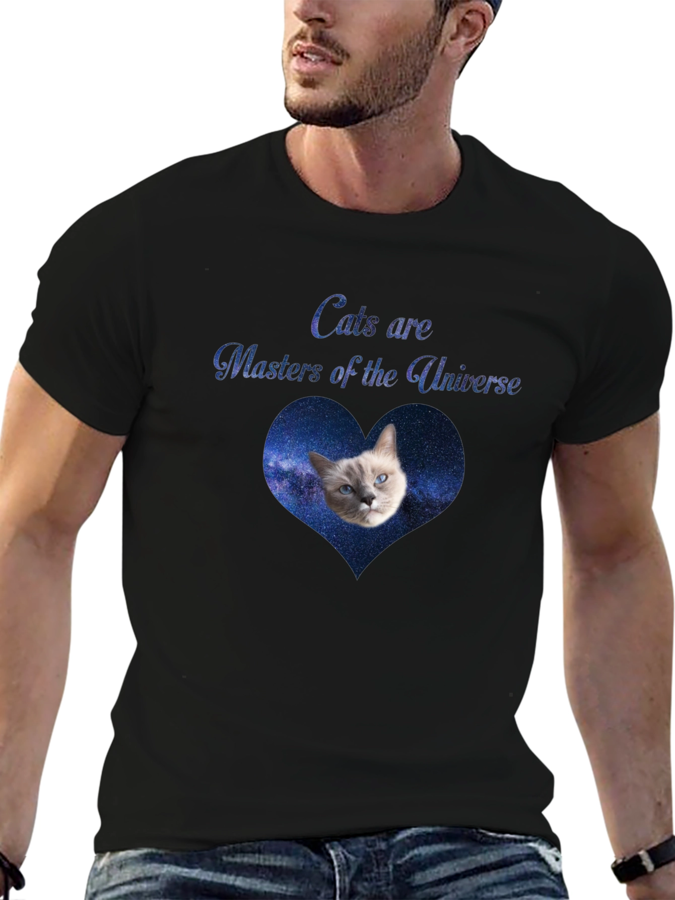 Cats Are Masters of the Universe Black T-Shirt