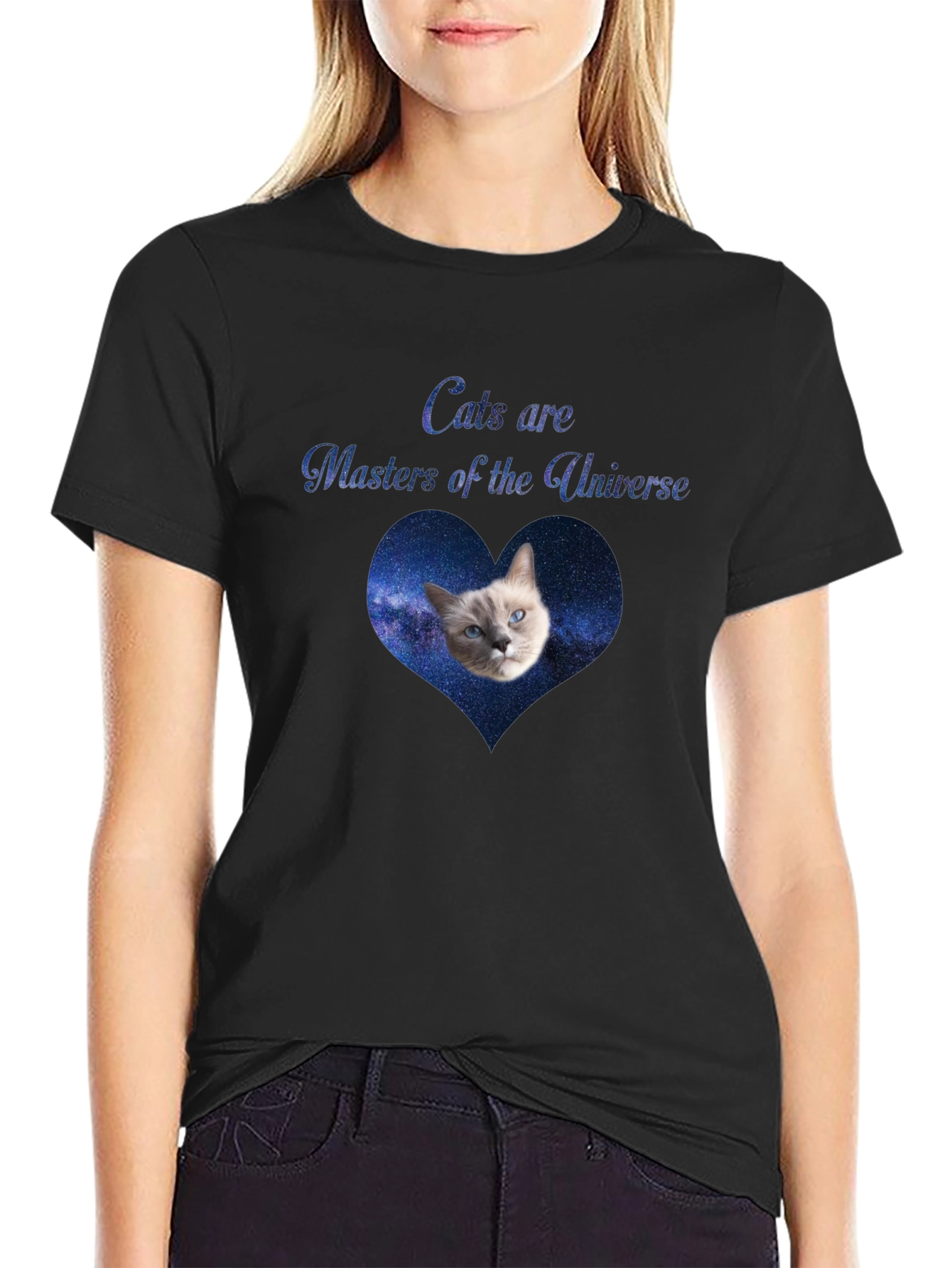 Cats Are Masters of the Universe Black T-Shirt
