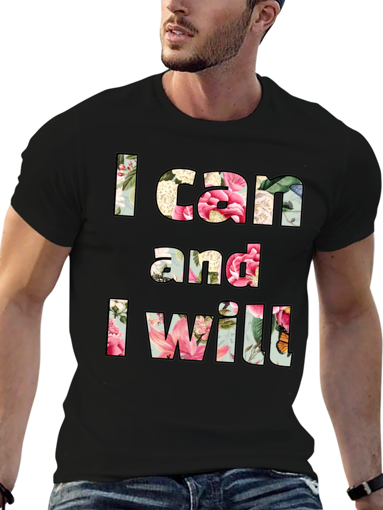 Floral I Can and I Will Graphic Tee