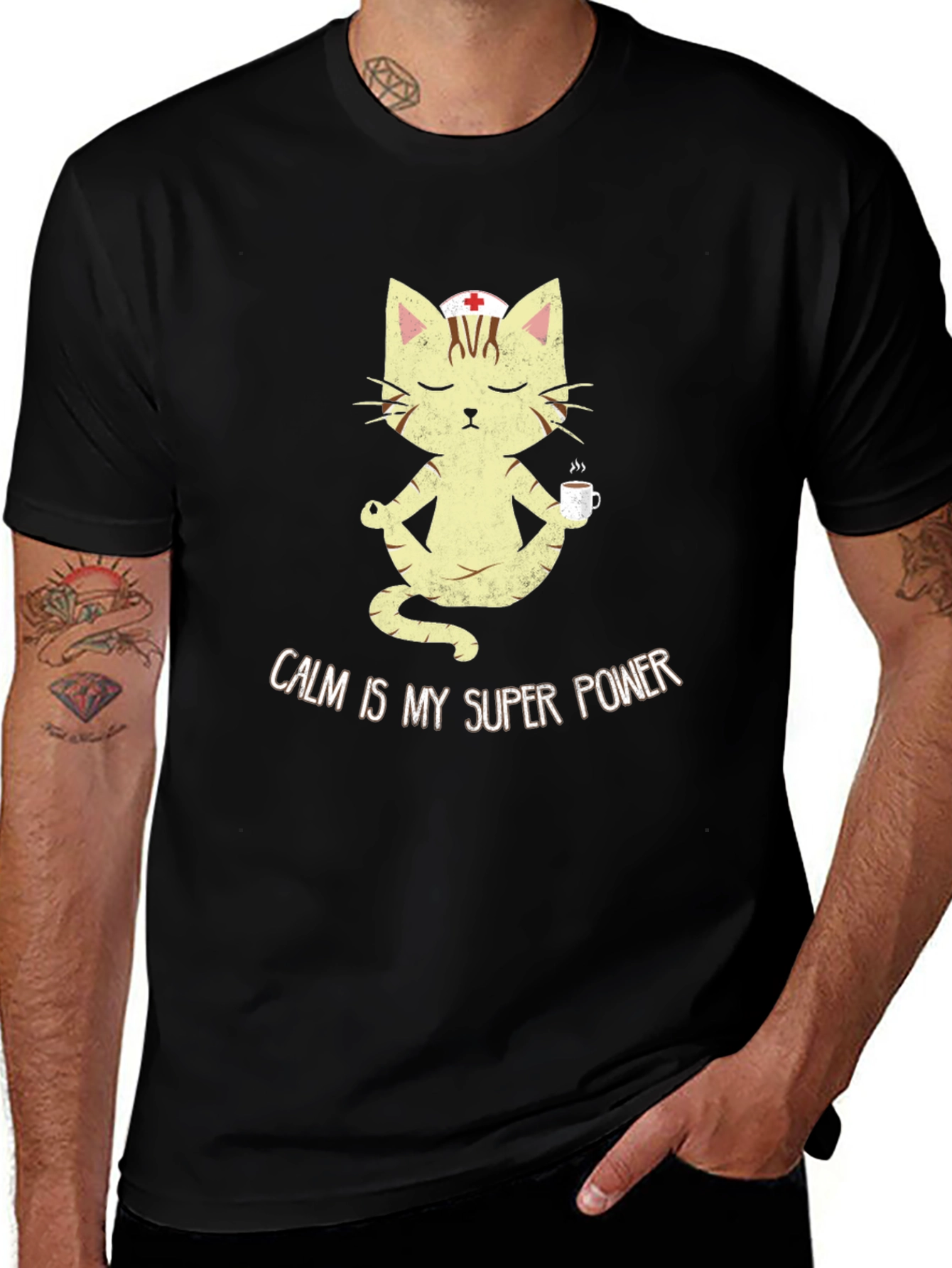 Calm is My Superpower Nurse Cat T-Shirt