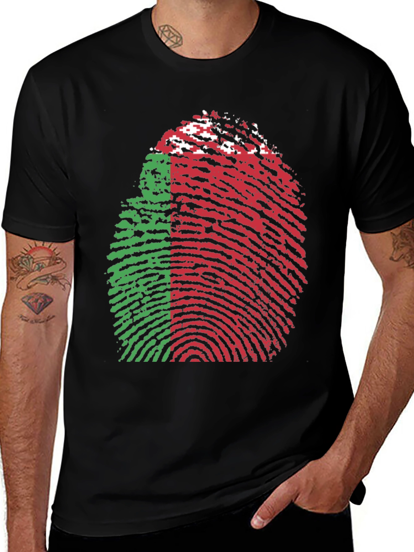 Belarus Flag Fingerprint T-Shirt