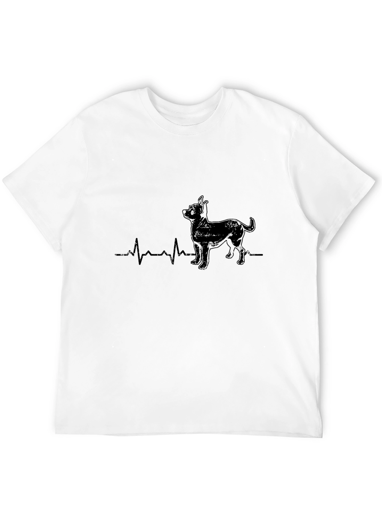 Dog Heartbeat Graphic Tee - Mens Black T-Shirt