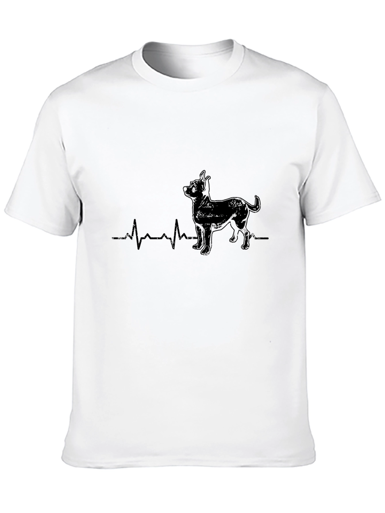 Dog Heartbeat Graphic Tee - Mens Black T-Shirt