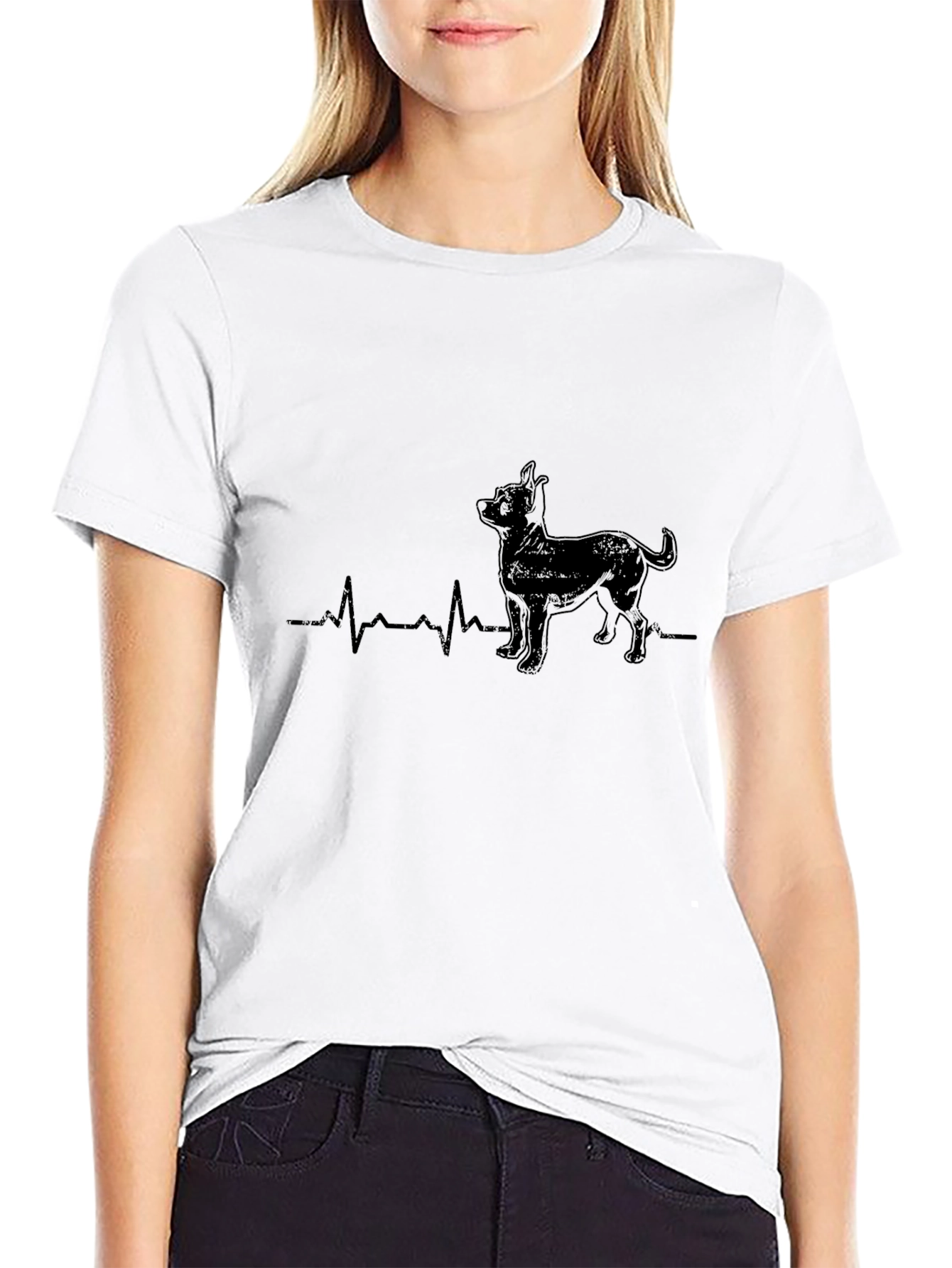 Dog Heartbeat Graphic Tee - Mens Black T-Shirt