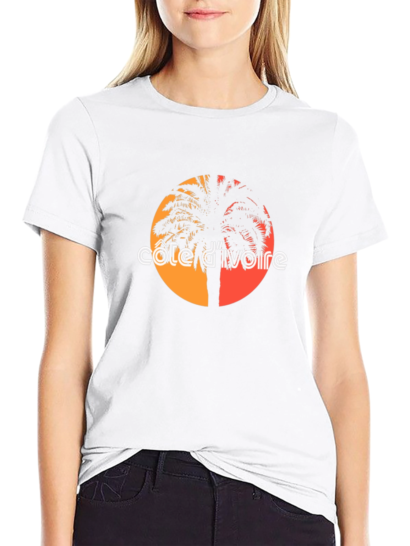 Côte dIvoire Palm Tree Graphic Tee - Black