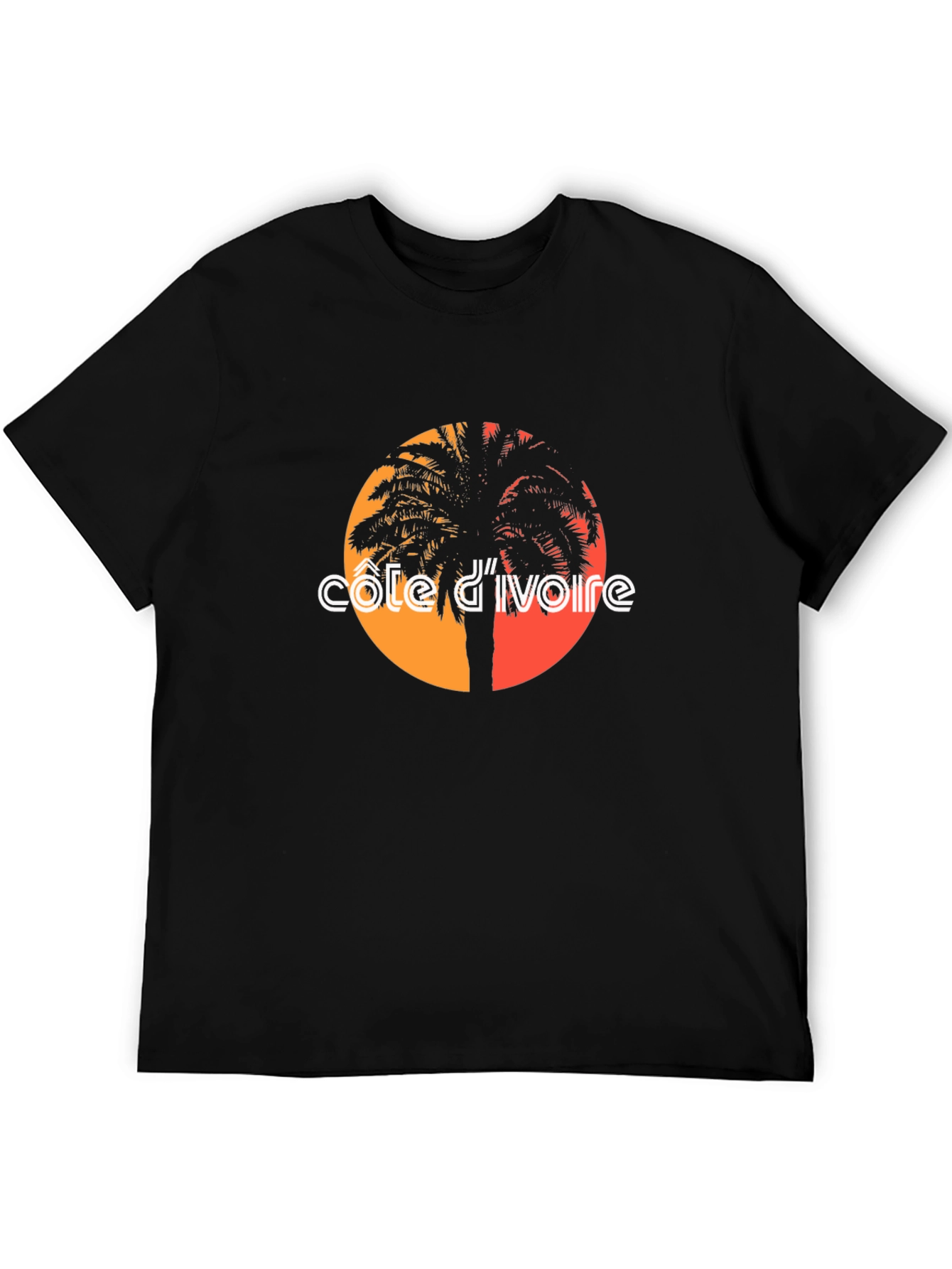 Côte dIvoire Palm Tree Graphic Tee - Black