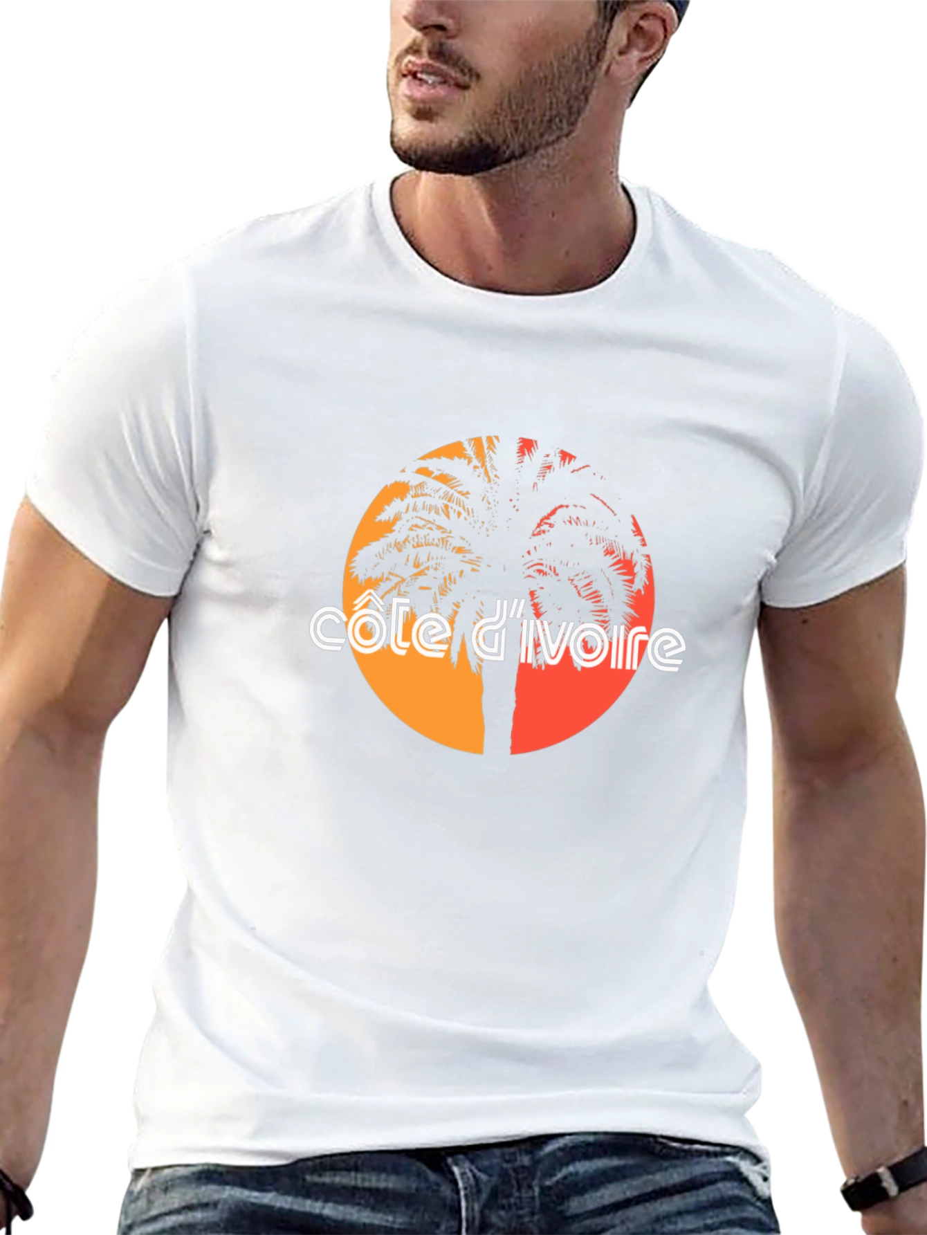 Côte dIvoire Palm Tree Graphic Tee - Black
