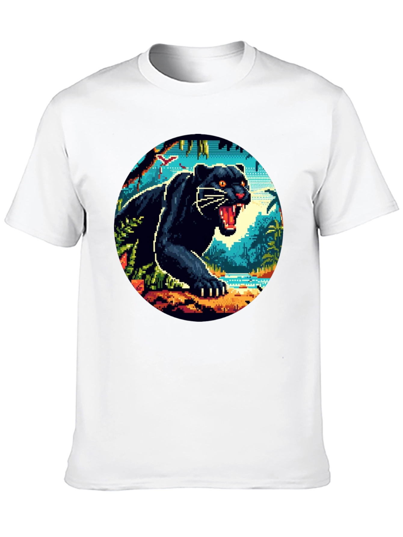 Pixel Panther Graphic Tee - Cool Retro Style