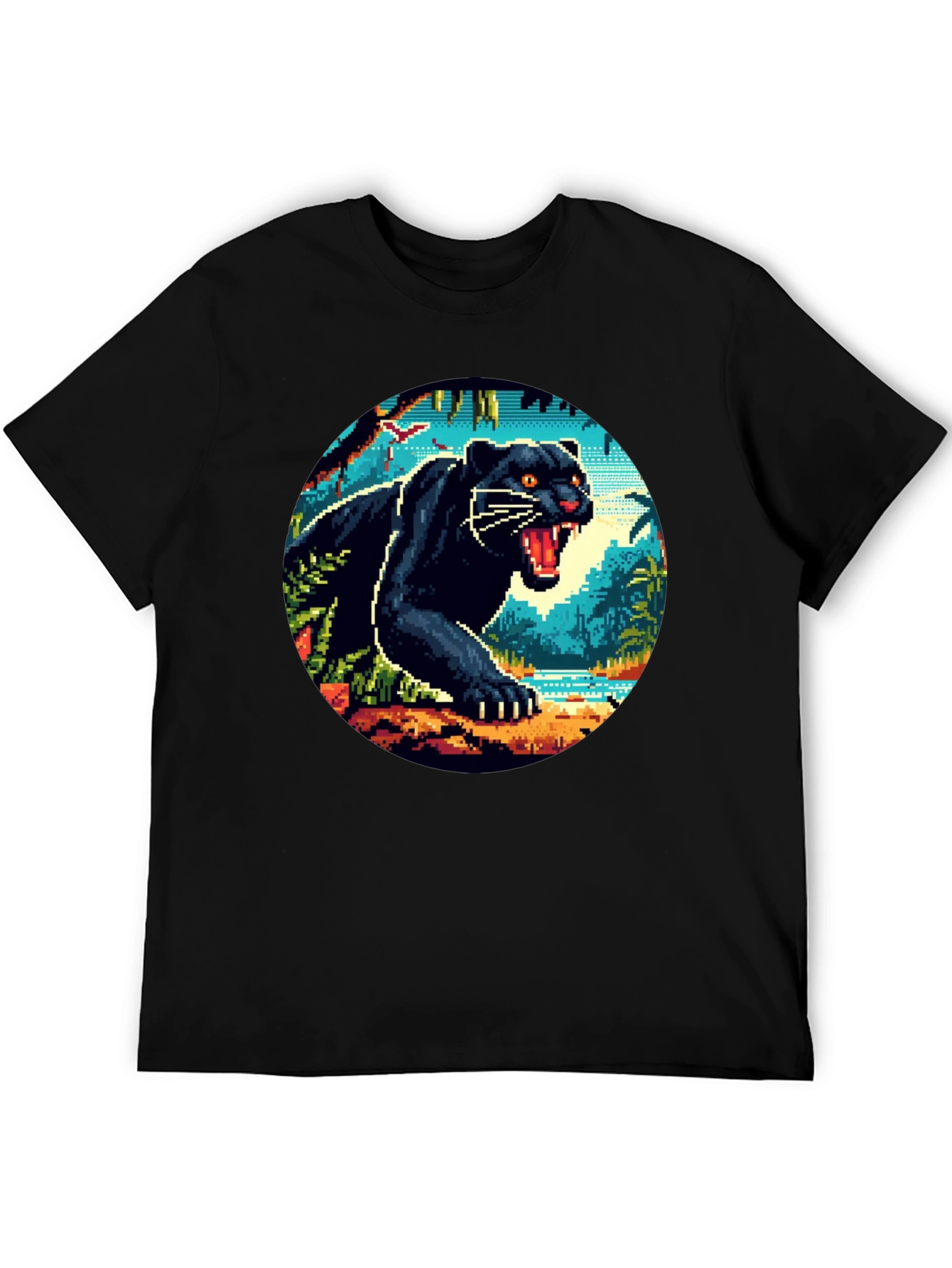 Pixel Panther Graphic Tee - Cool Retro Style
