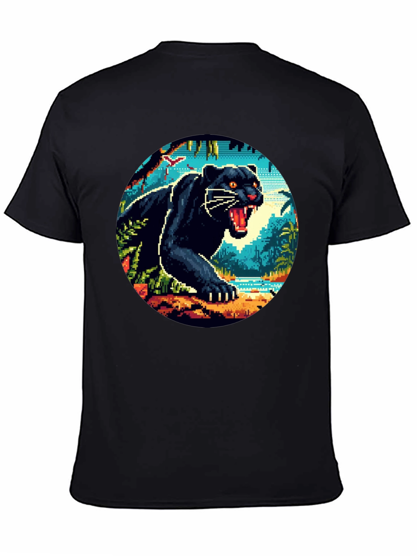 Pixel Panther Graphic Tee - Cool Retro Style