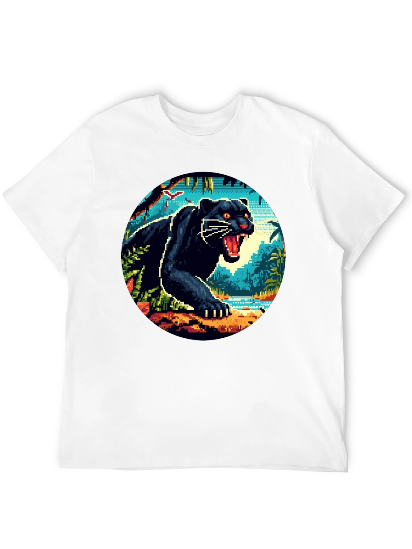 Pixel Panther Graphic Tee - Cool Retro Style