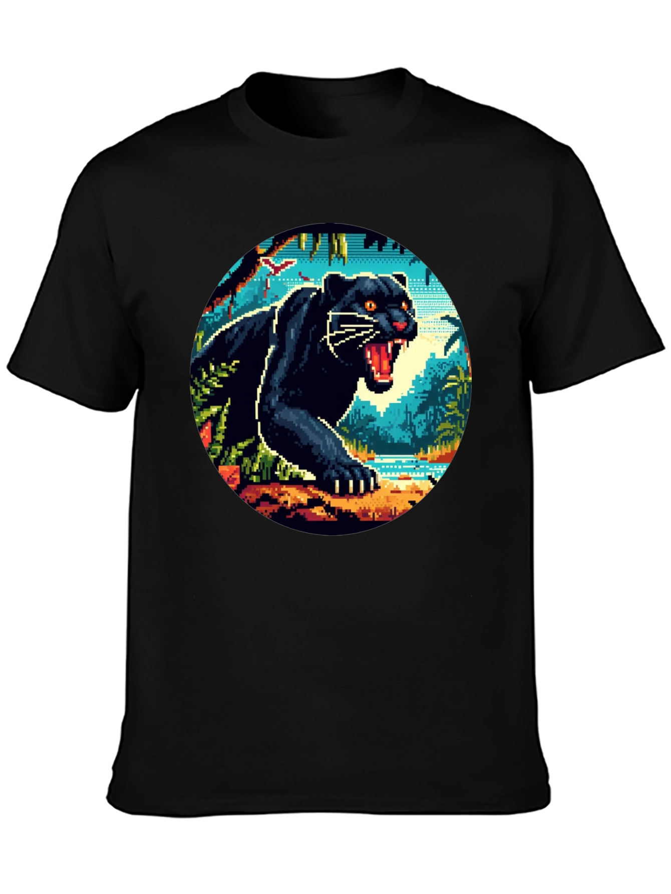 Pixel Panther Graphic Tee - Cool Retro Style