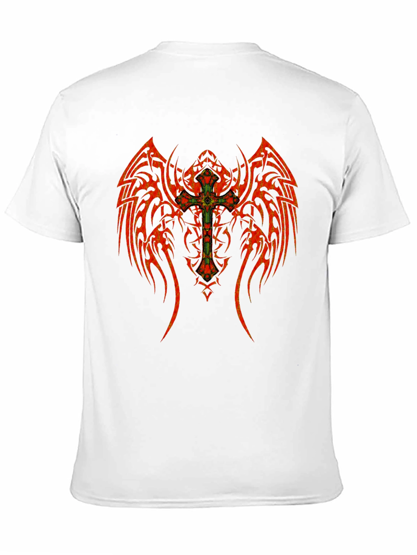 Tribal Winged Cross Graphic T-Shirt