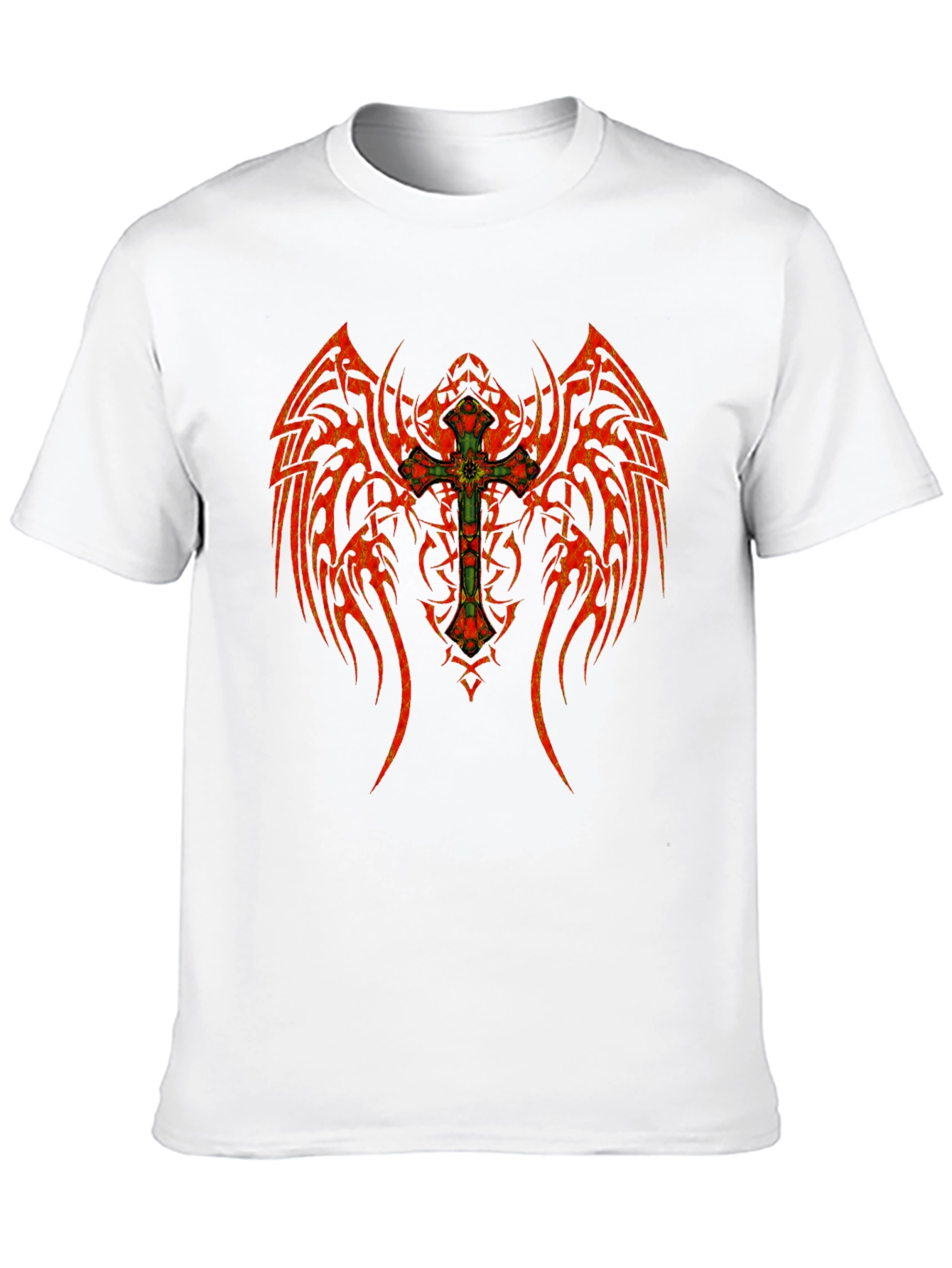 Tribal Winged Cross Graphic T-Shirt