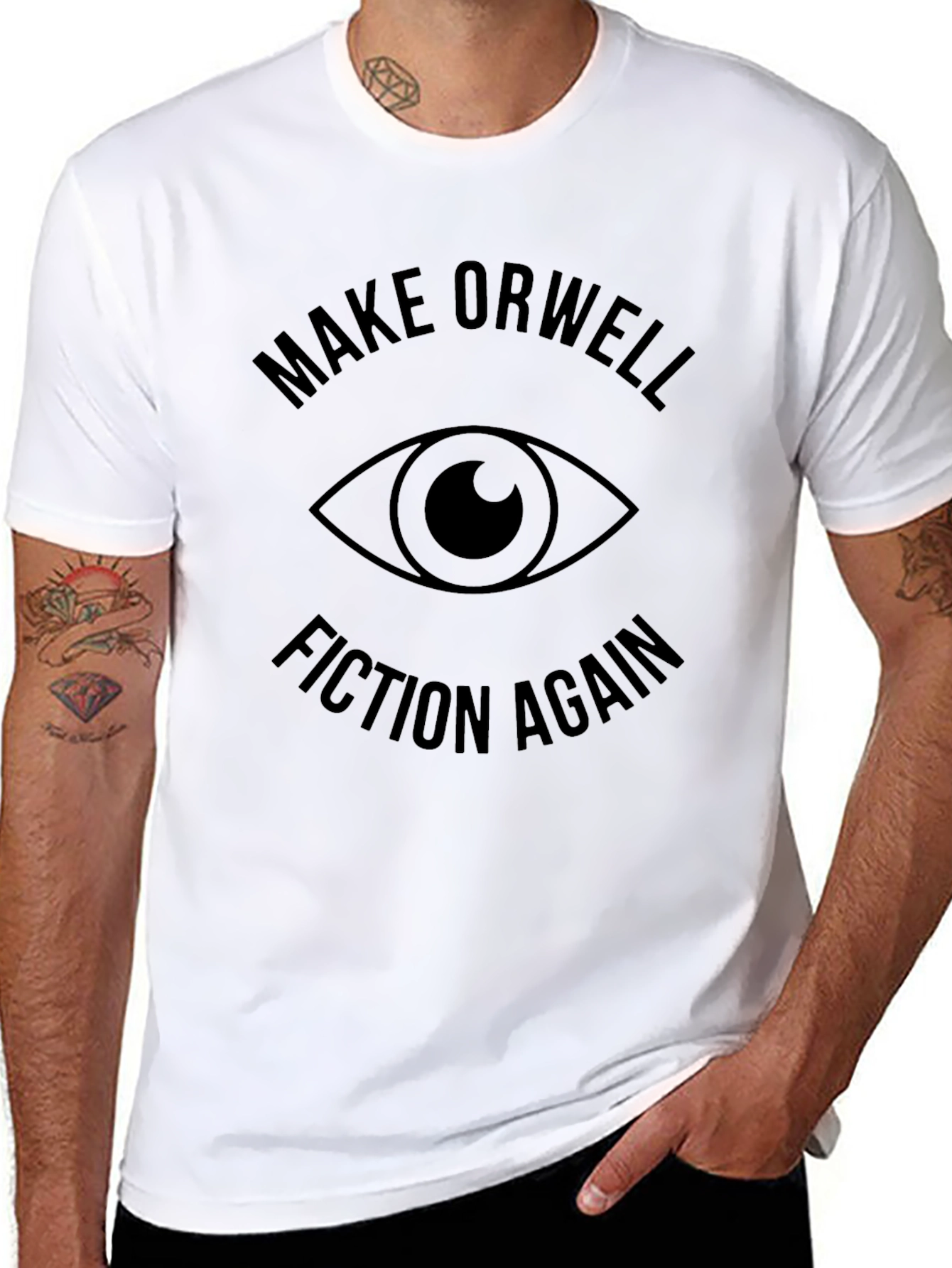 Make Orwell Fiction Again Graphic Tee - Black