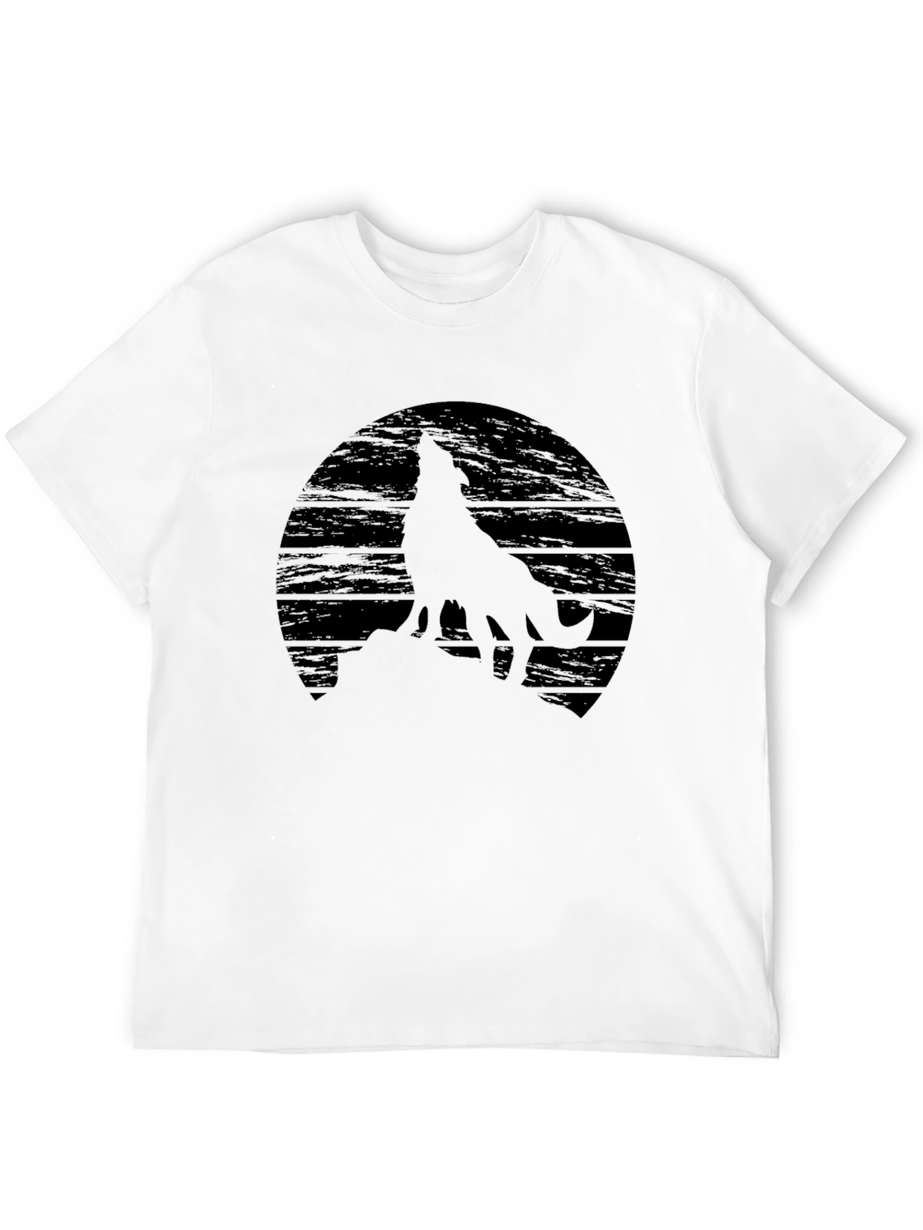 Wolf Silhouette Graphic Black T-Shirt