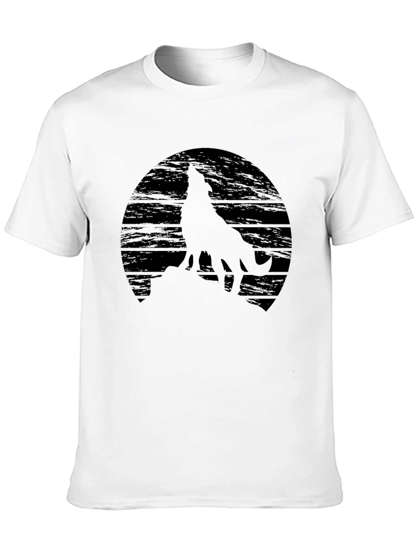 Wolf Silhouette Graphic Black T-Shirt