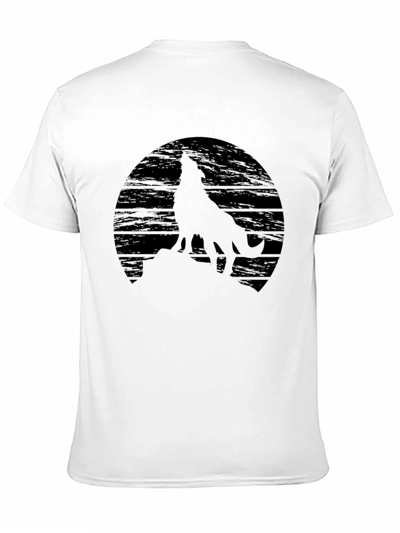 Wolf Silhouette Graphic Black T-Shirt