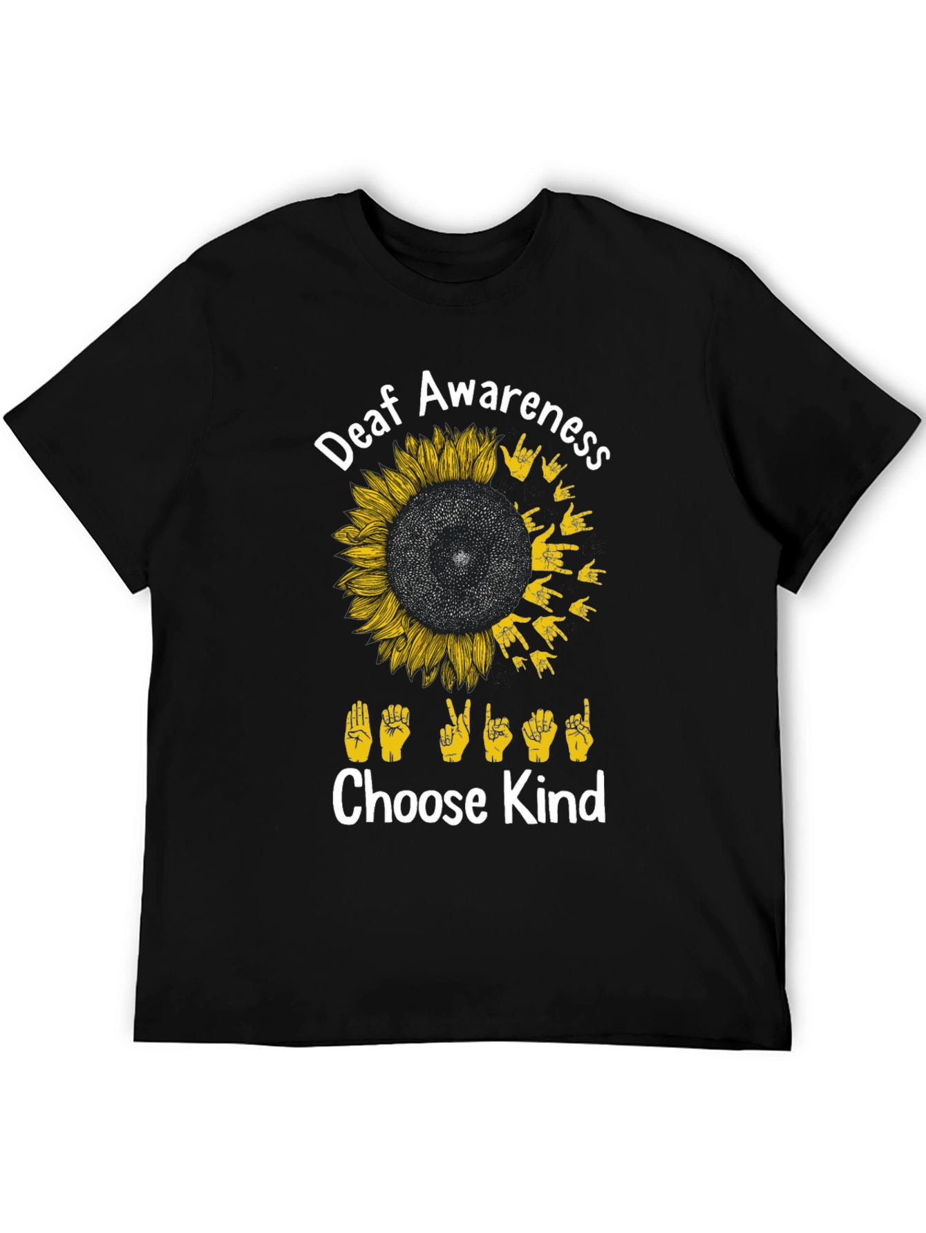 Deaf Awareness Sunflower T-Shirt - Choose Kind