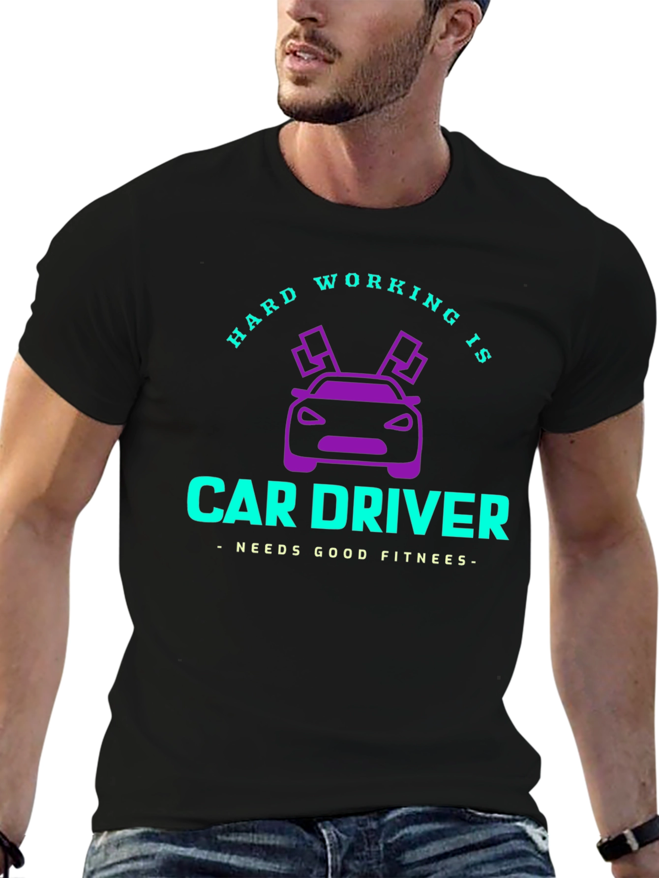 Hard Working Car Driver Graphic Tee