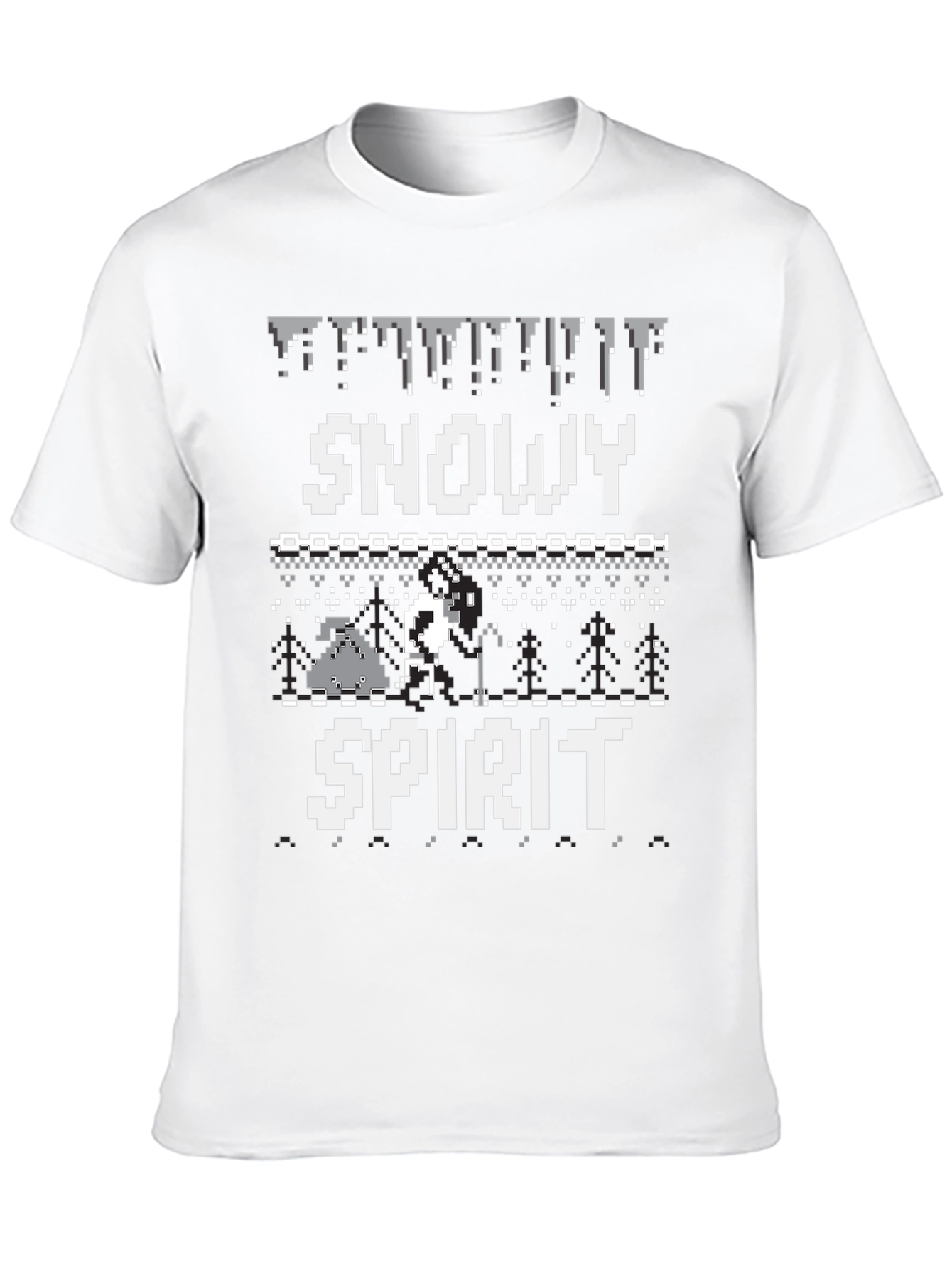 Snowy Spirit Pixel Art Graphic Tee