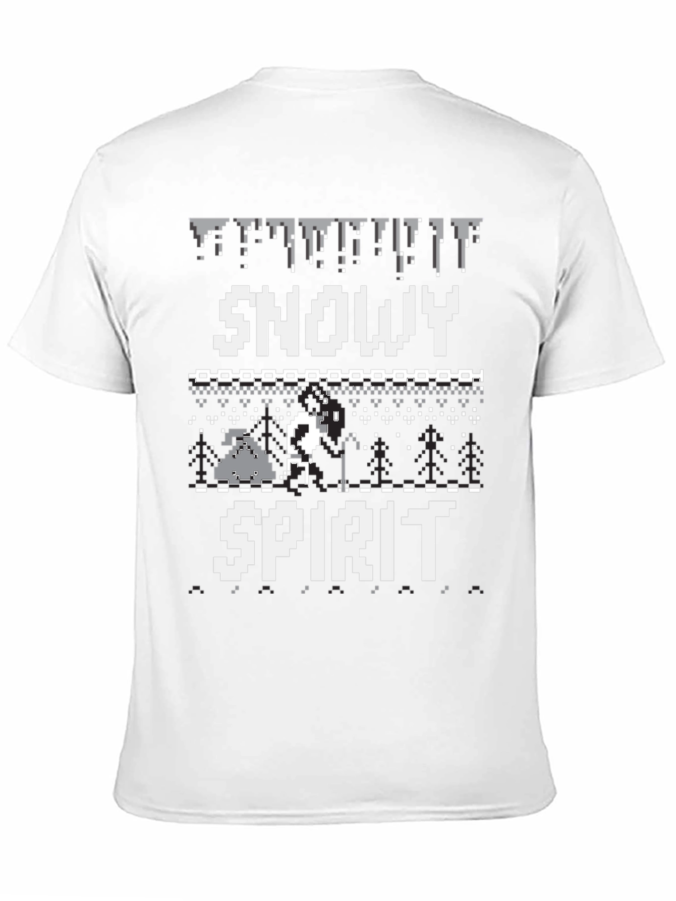 Snowy Spirit Pixel Art Graphic Tee