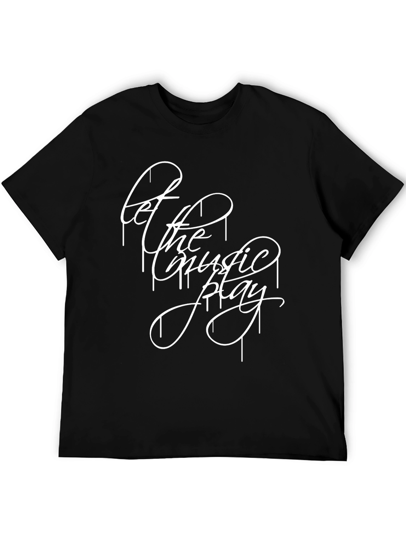 Let The Music Play Black Graphic Tee