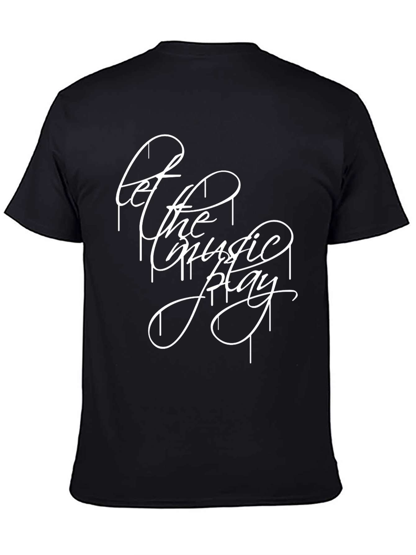 Let The Music Play Black Graphic Tee