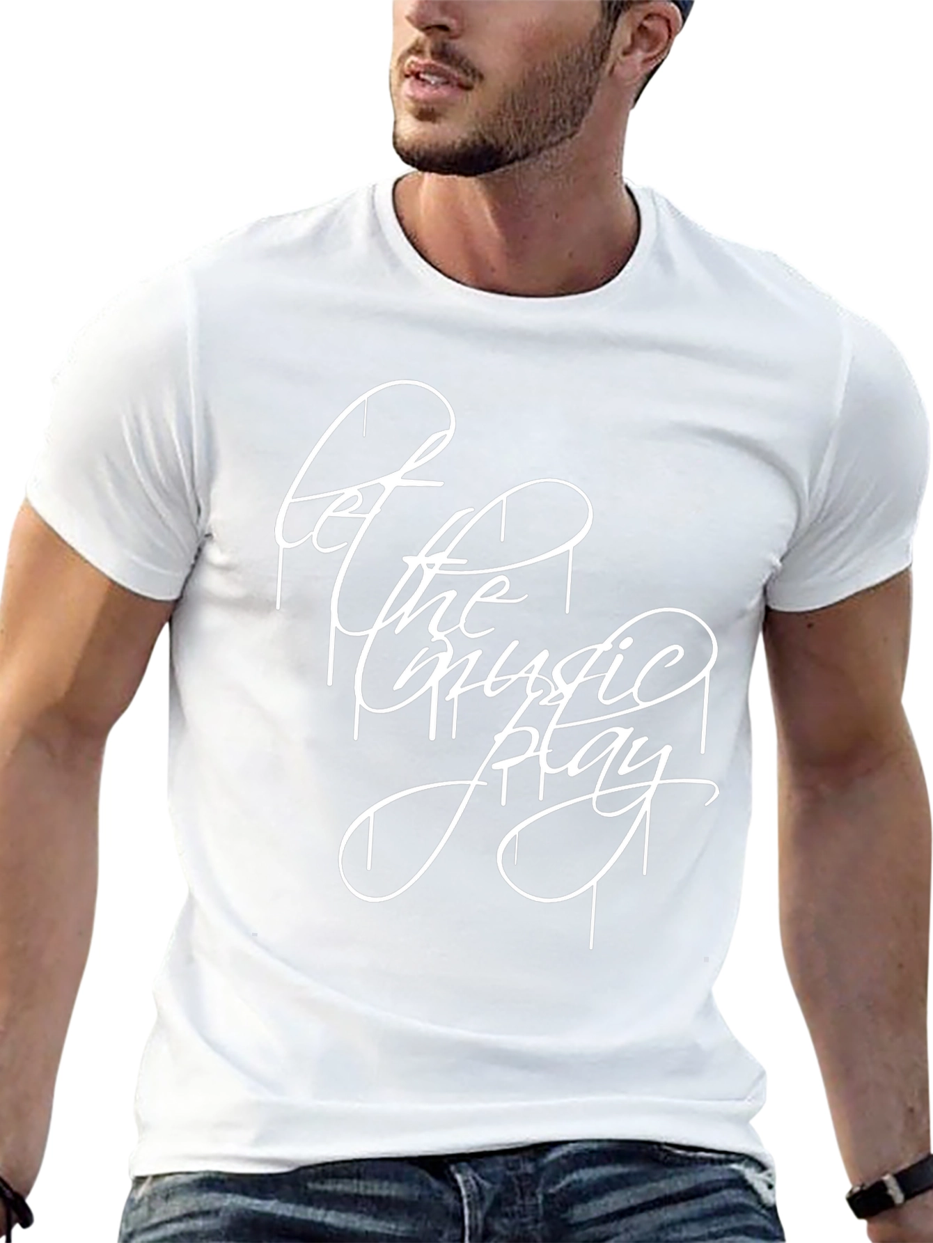 Let The Music Play Black Graphic Tee